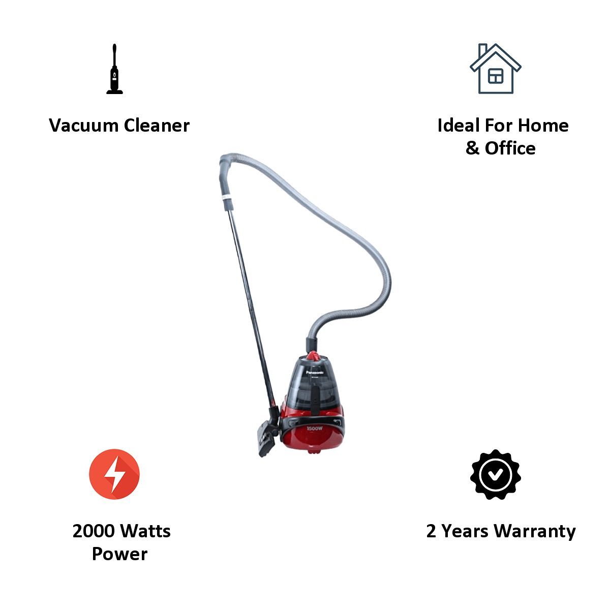 Panasonic Mega Cyclone 2000 Watts Dry Vacuum Cleaner (3 Litres Tank, MC-CL163RL4X, Red)_5