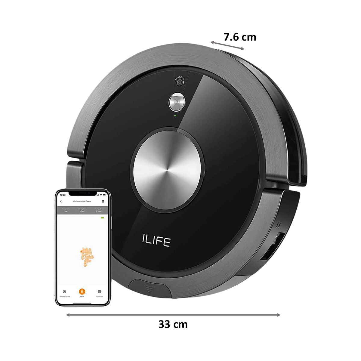 ILIFE A9s 26 Watts Robotic Vacuum Cleaner (0.45 Litres Tank, B07RM3SQB4, Black) ILIFE A9s 26 Watts Robotic Vacuum Cleaner (0.45 Litres Tank, B07RM3SQB4, Black)_2