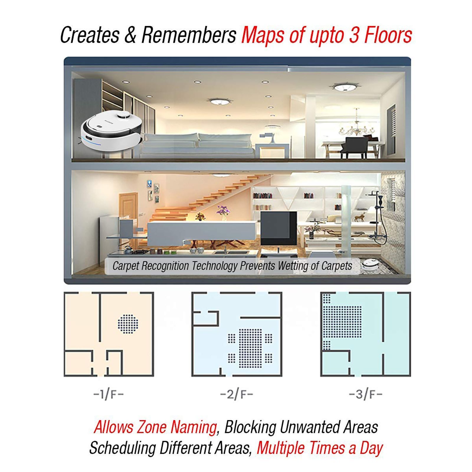 MILAGROW iMap 55 Watt Robotic Vacuum Cleaner (1000 ml, Venii Max, White)_11