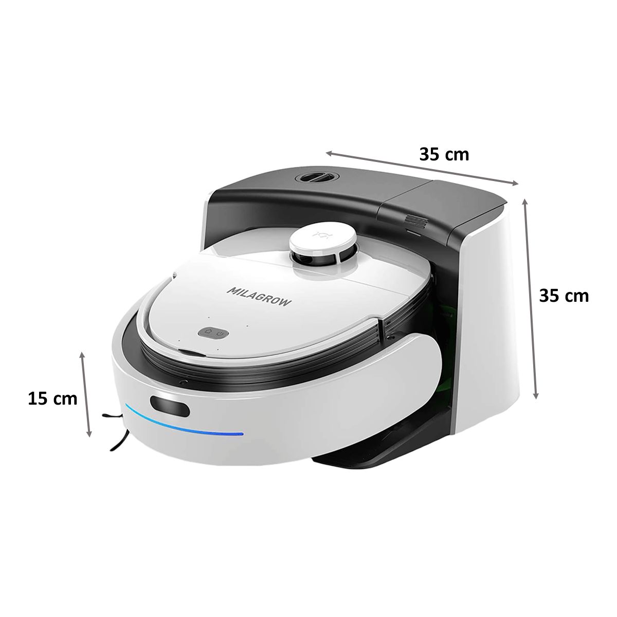 MILAGROW iMap 55 Watt Robotic Vacuum Cleaner (1000 ml, Venii Max, White)_2
