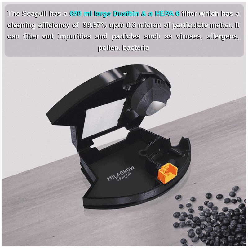 MILAGROW Seagull 30 Watts Robotic Vacuum Cleaner (Wet & Dry, Alexa Voice Enabled, 0.65 L, White) MILAGROW Seagull 30 Watts Robotic Vacuum Cleaner (Wet & Dry, Alexa Voice Enabled, 0.65 L, White)_11