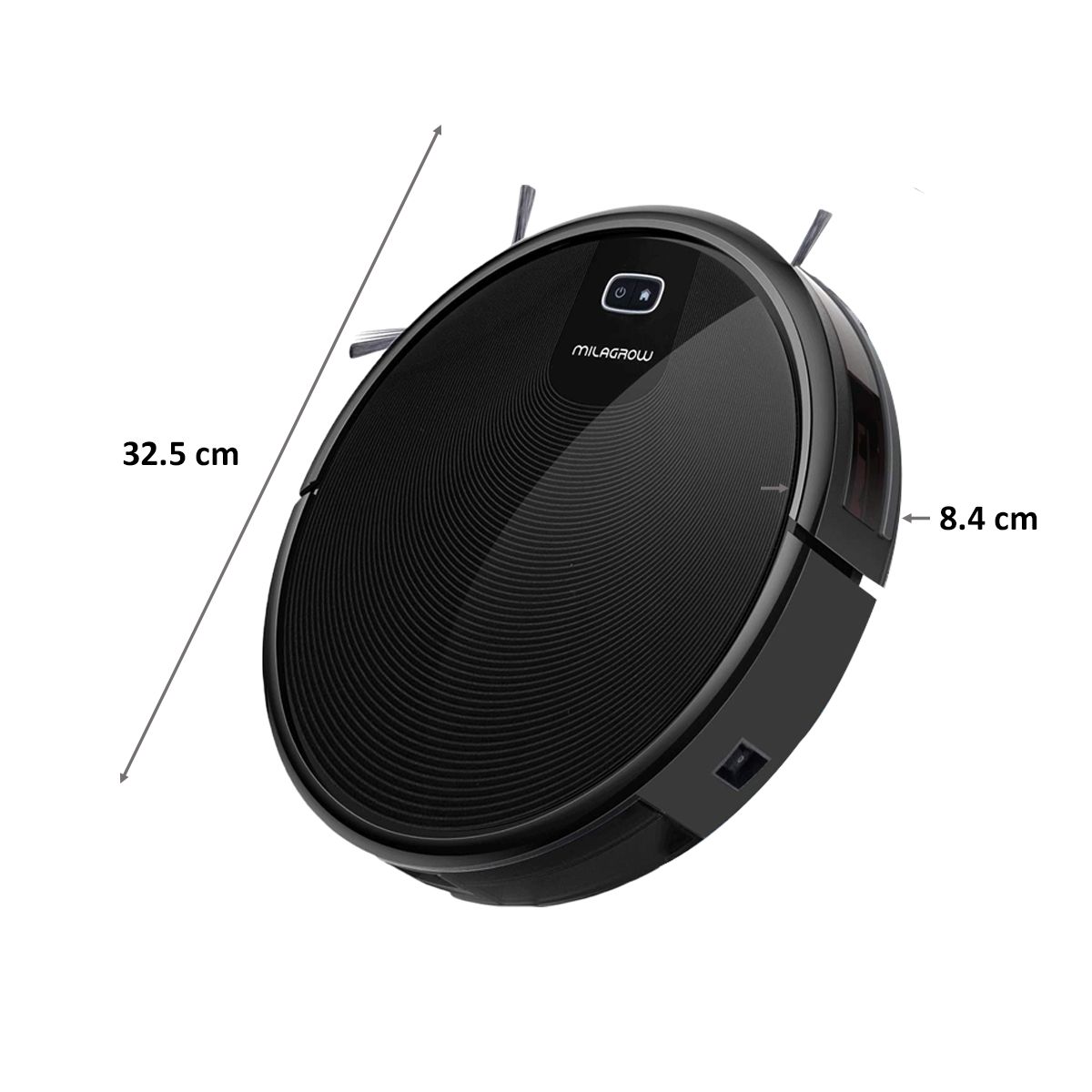 MILAGROW 24 Watts Robotic Vacuum Cleaner (0.6 Litres Tank, BlackCat 21, Black)_2