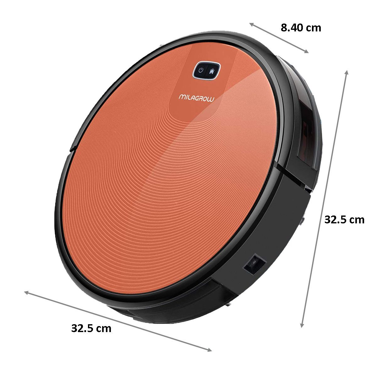 MILAGROW 24 Watts Robotic Vacuum Cleaner (0.6 Litres Tank, Red Hawk-21, Red)_2