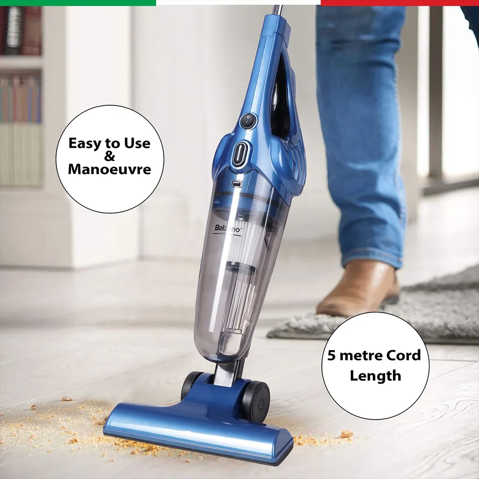 Balzano AeroVac 600 Watts Portable Vacuum Cleaner (1 Litre, GW902k, Blue)_5