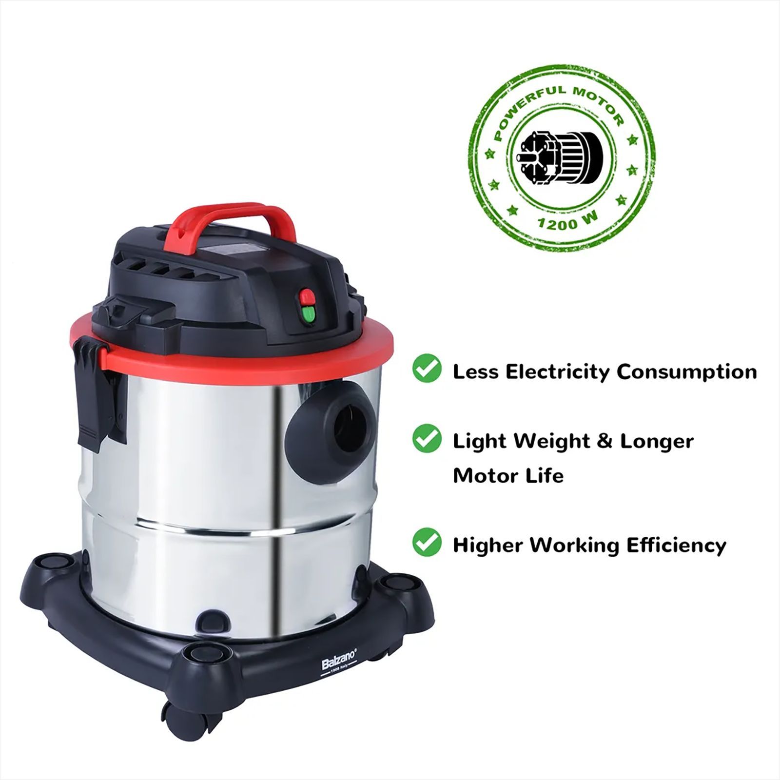 Balzano 1200 Watts Wet and Dry Vacuum Cleaner (20 Litres, K-411F/1200, Silver)_7