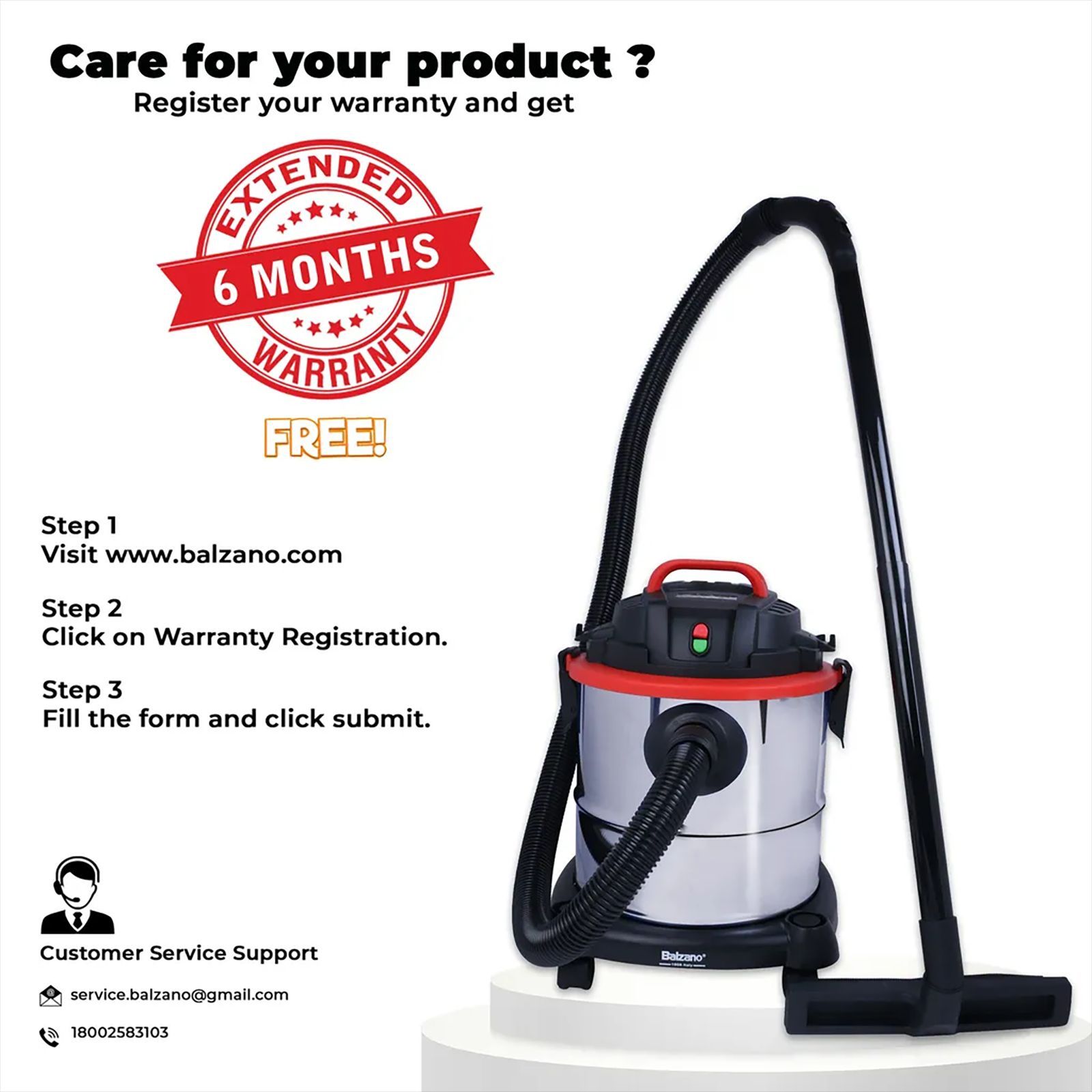 Balzano 1200 Watts Wet and Dry Vacuum Cleaner (20 Litres, K-411F/1200, Silver)_9