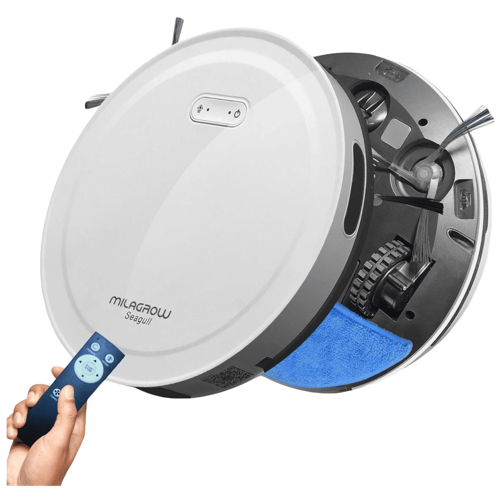 MILAGROW Seagull Prime 30 Watts Robotic Vacuum Cleaner (0.65 Litres Tank, White)_3