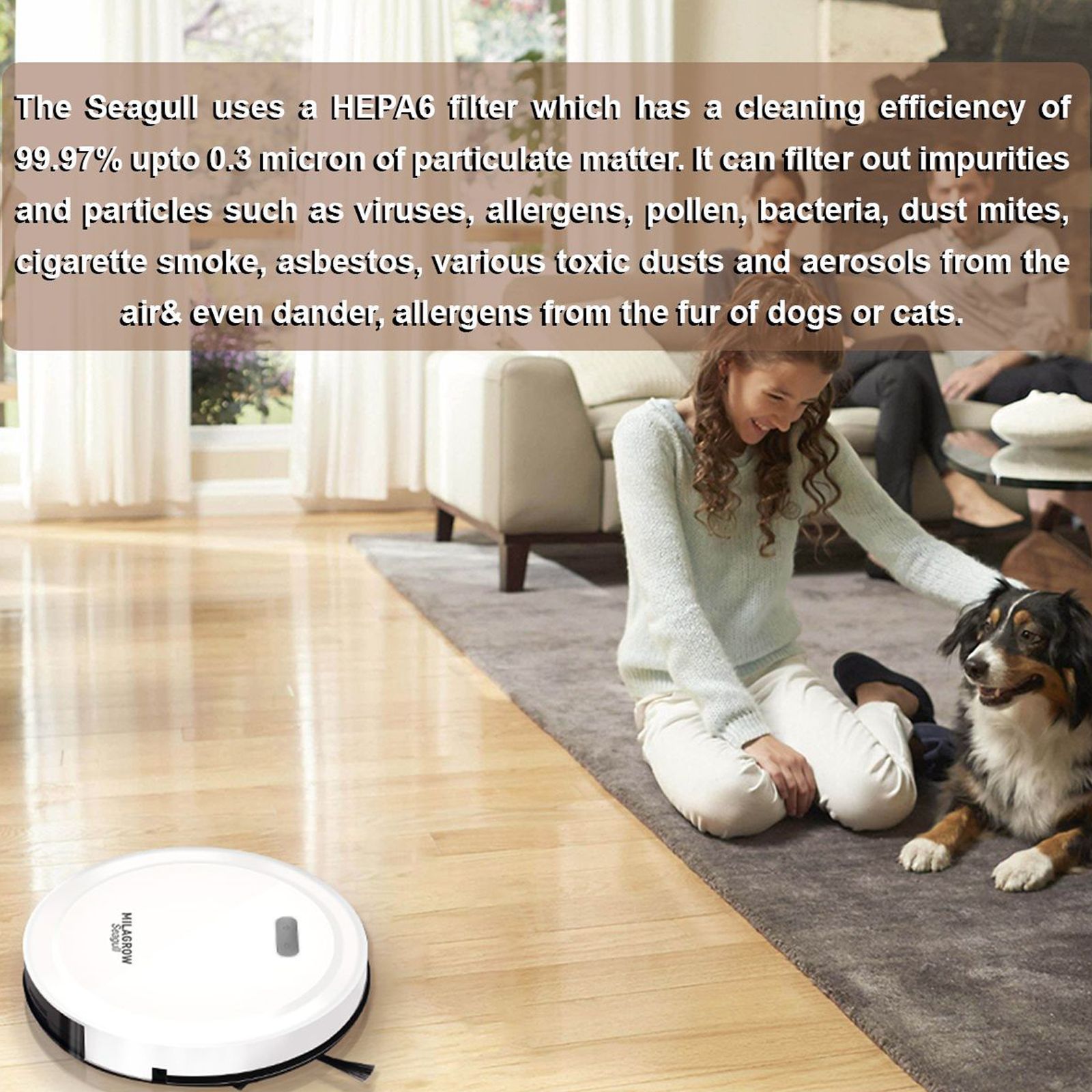 MILAGROW Seagull Prime 30 Watts Robotic Vacuum Cleaner (0.65 Litres Tank, White)_8