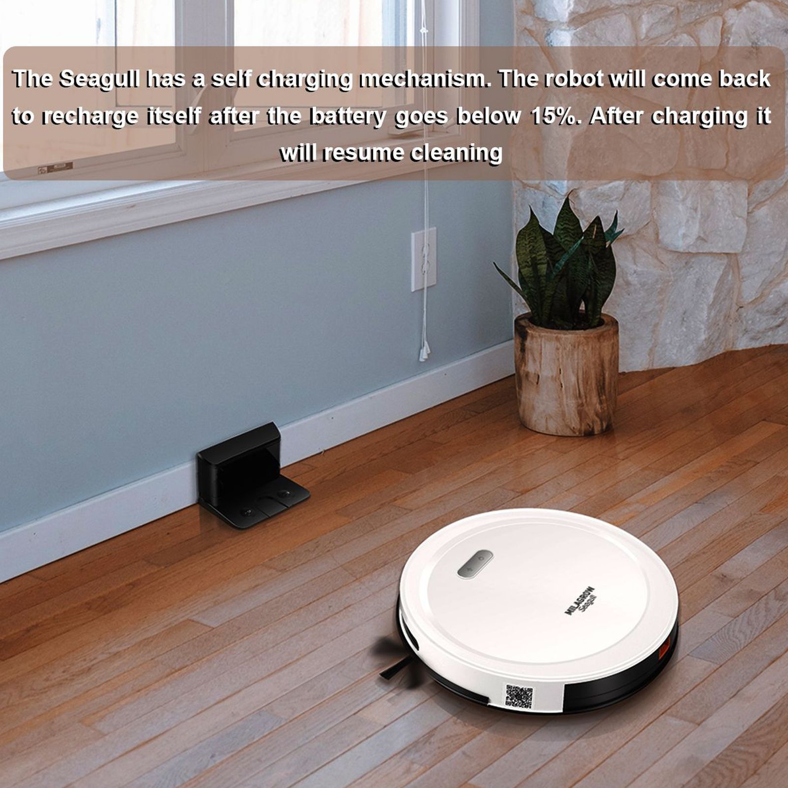 MILAGROW Seagull Prime 30 Watts Robotic Vacuum Cleaner (0.65 Litres Tank, White)_9