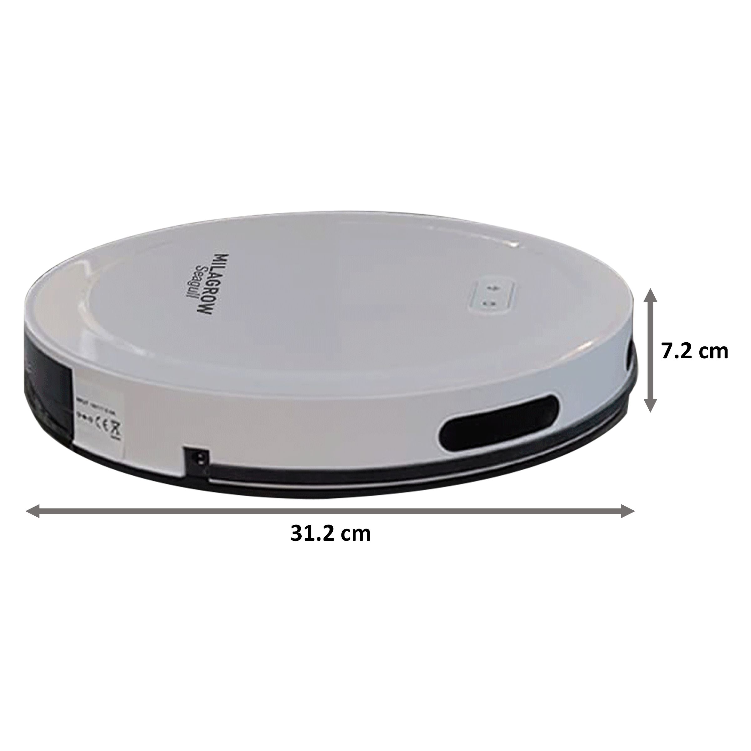 MILAGROW Seagull Agua 30 Watts Robotic Vacuum Cleaner (0.55 Litres Tank, White)_2