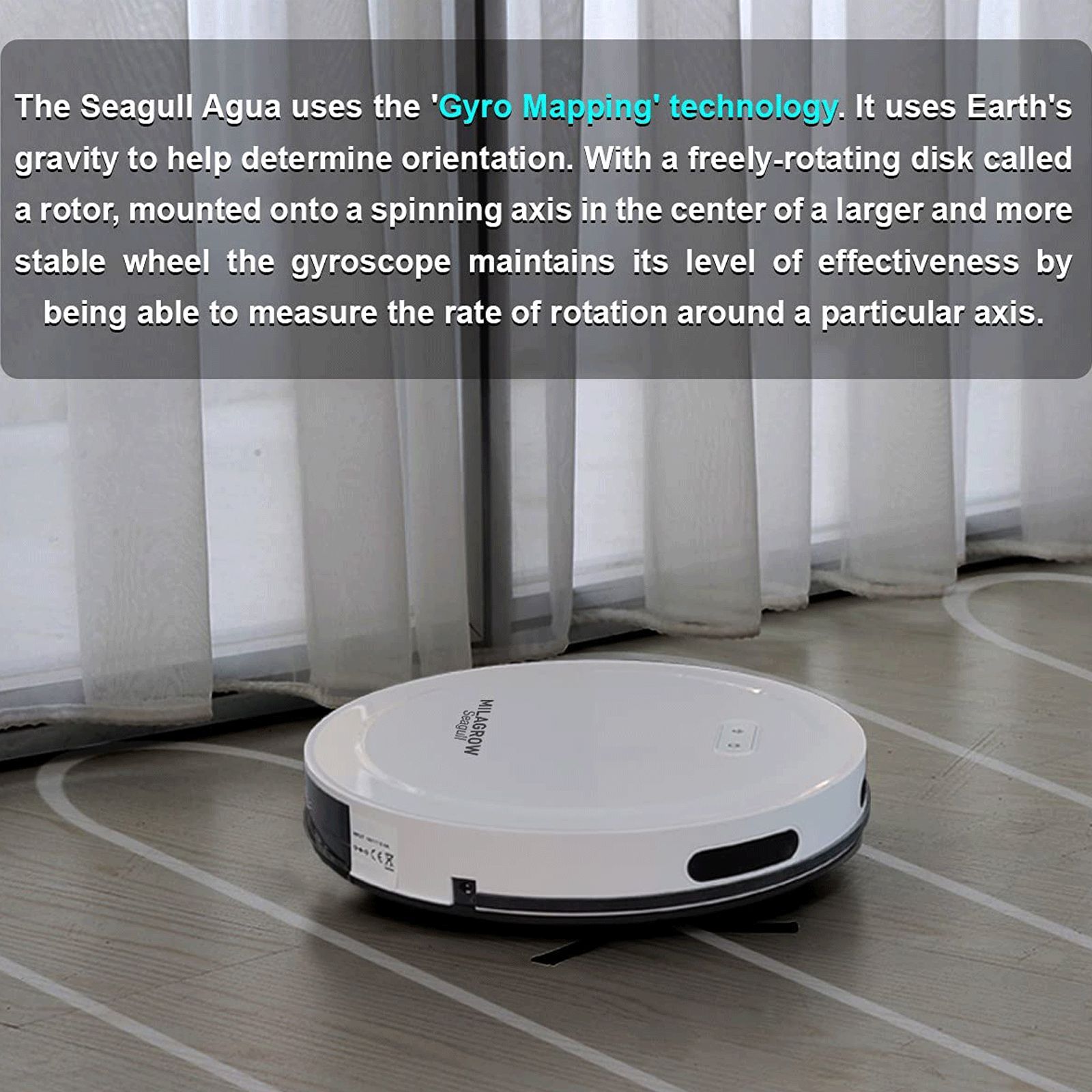 MILAGROW Seagull Agua 30 Watts Robotic Vacuum Cleaner (0.55 Litres Tank, White)_5