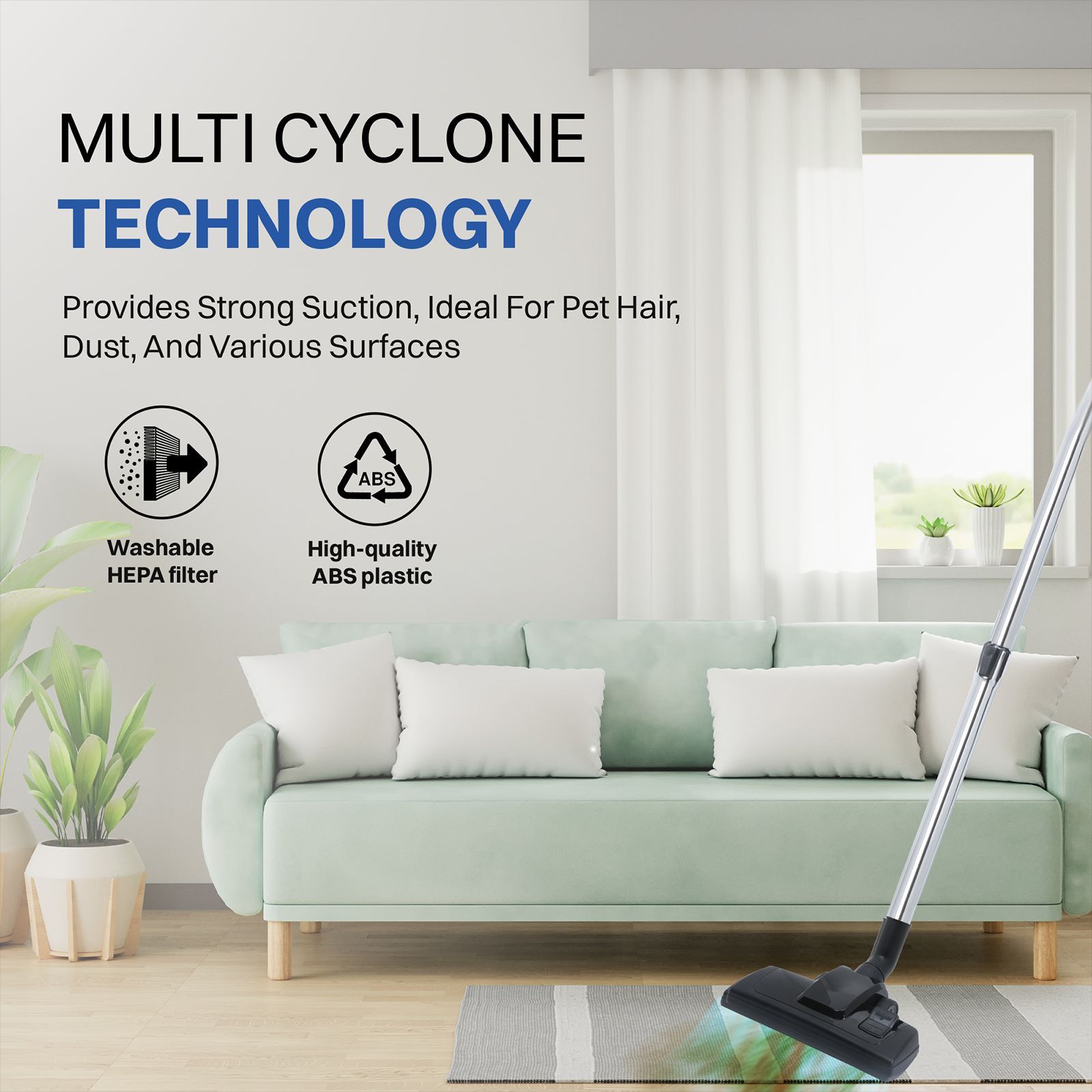 Croma 2200W Dry Vacuum Cleaner with Multi Cyclonic Technology (Auto Cord Winder, Blue) Croma 2200W Dry Vacuum Cleaner with Multi Cyclonic Technology (Auto Cord Winder, Blue)_16