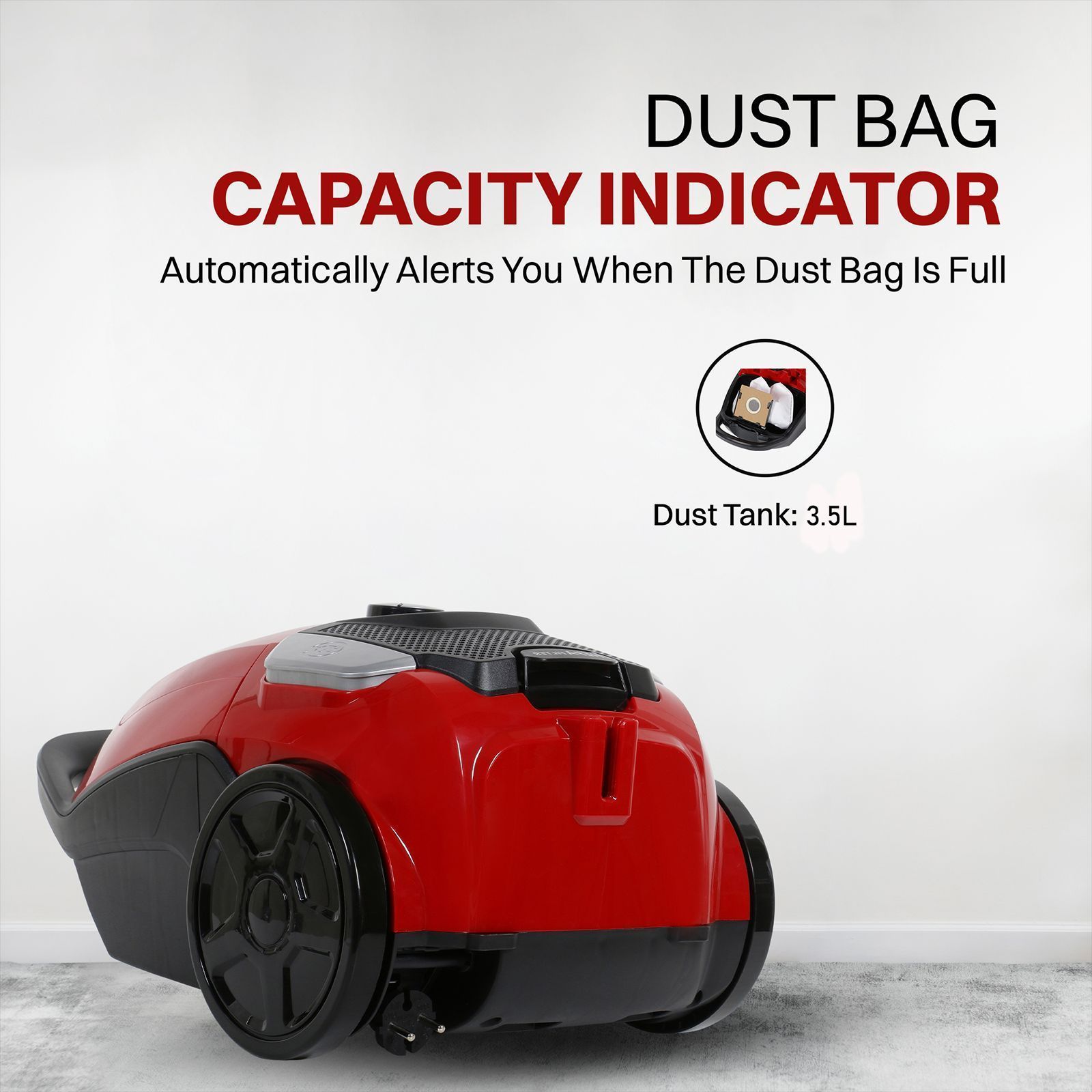 Croma 1600W Dry Vacuum Cleaner with Cyclonic Technology (Reusable Dust Bag, Red) Croma 1600W Dry Vacuum Cleaner with Cyclonic Technology (Reusable Dust Bag, Red)_7