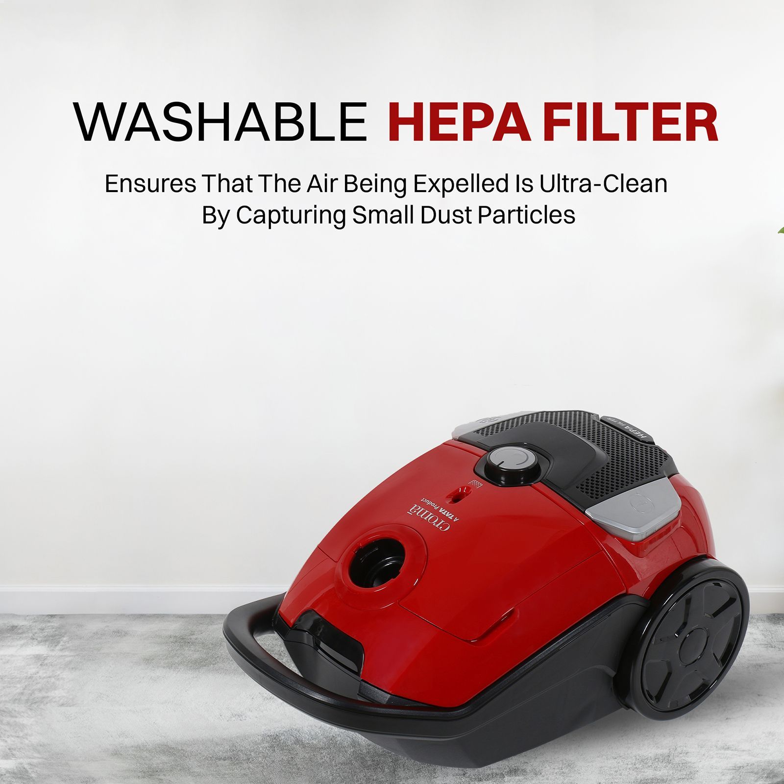 Croma 1600W Dry Vacuum Cleaner with Cyclonic Technology (Reusable Dust Bag, Red) Croma 1600W Dry Vacuum Cleaner with Cyclonic Technology (Reusable Dust Bag, Red)_9