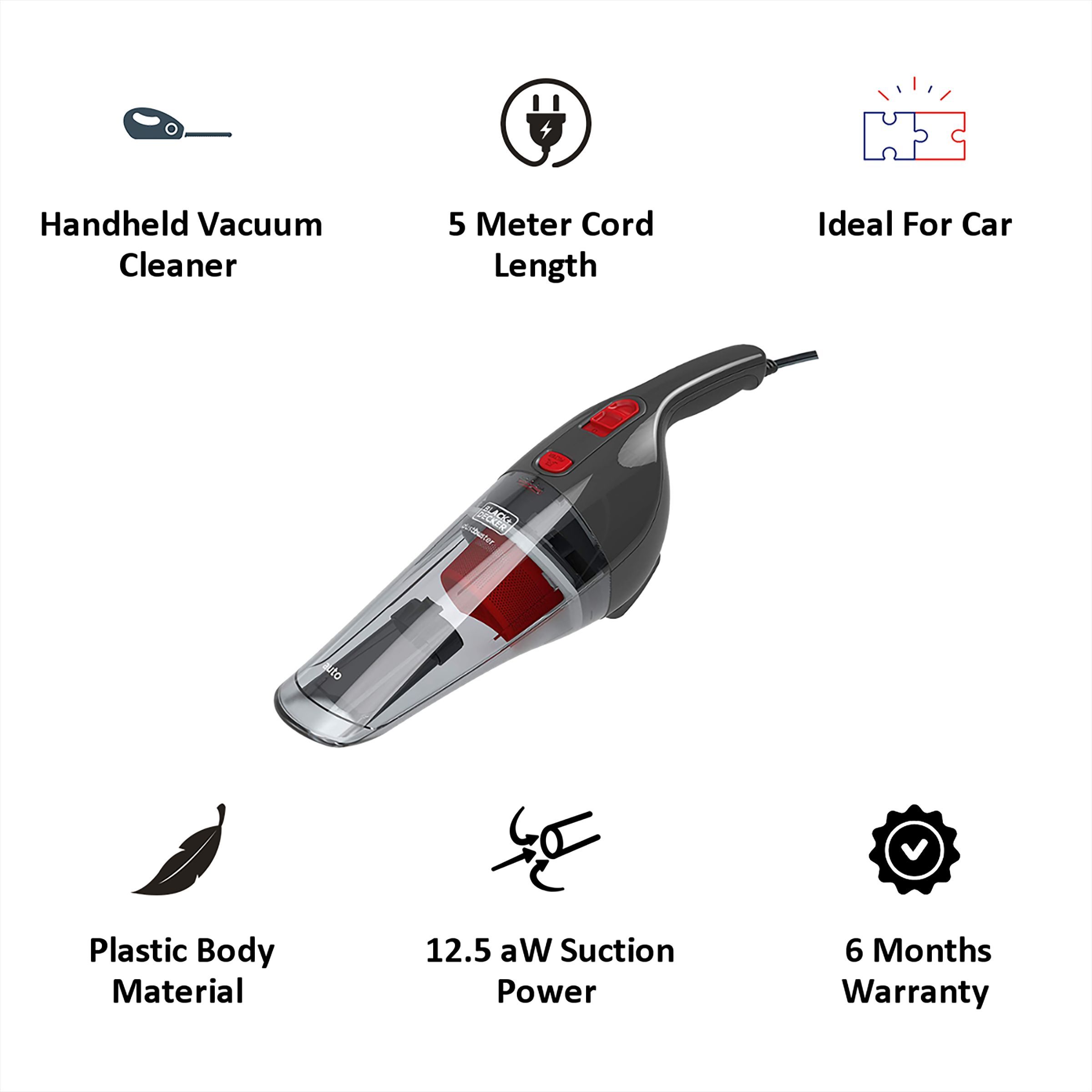 BLACK+DECKER Dustbuster Car Vacuum Cleaner (NV1200AV-B5, Black)_6