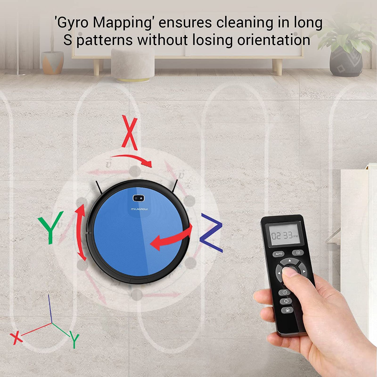 MILAGROW 24 Watts Robotic Vacuum Cleaner (0.6 Litres Tank, Bluebee)_6