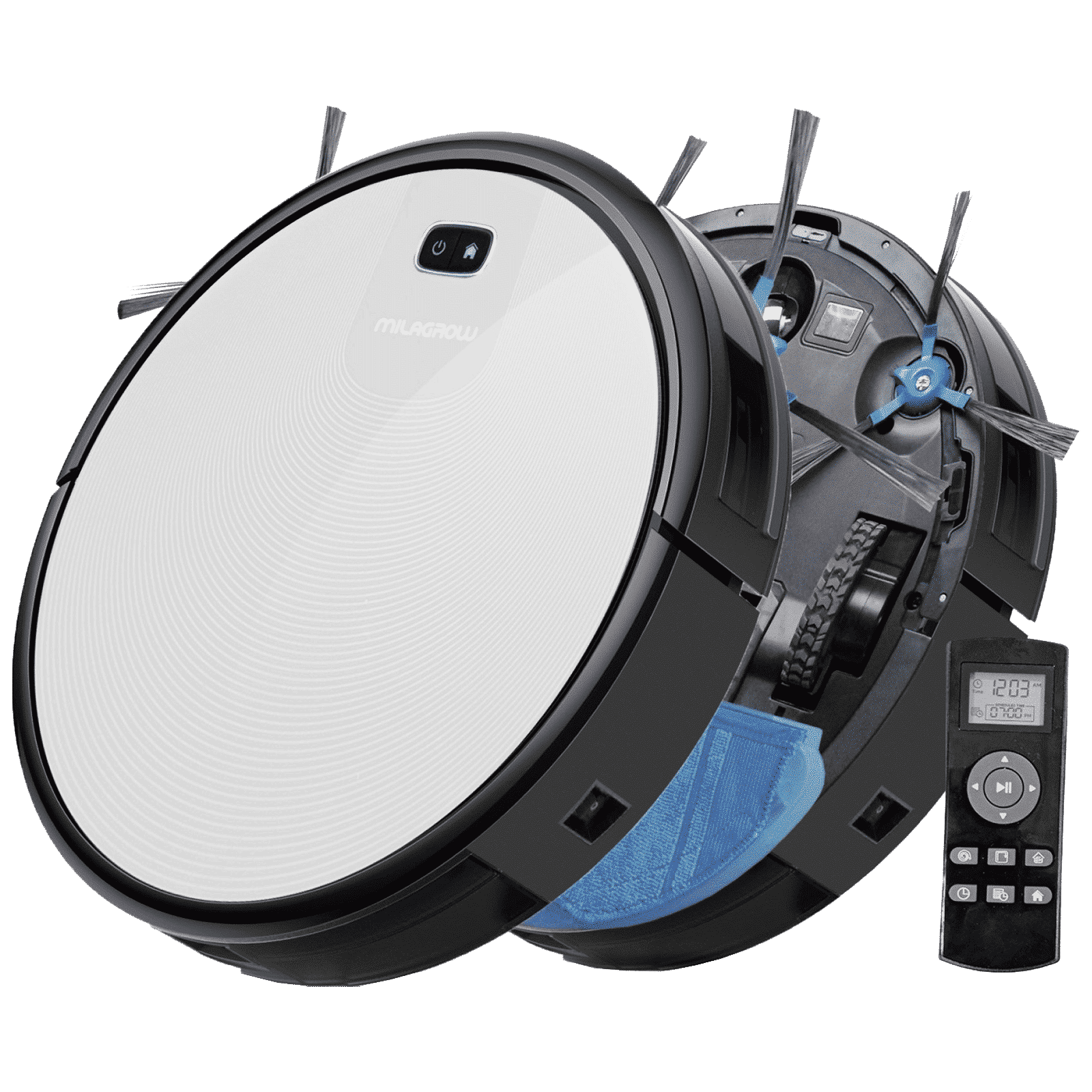 MILAGROW 24 Watts Robotic Vacuum Cleaner (0.6 Litres Tank, Silverfox)_1