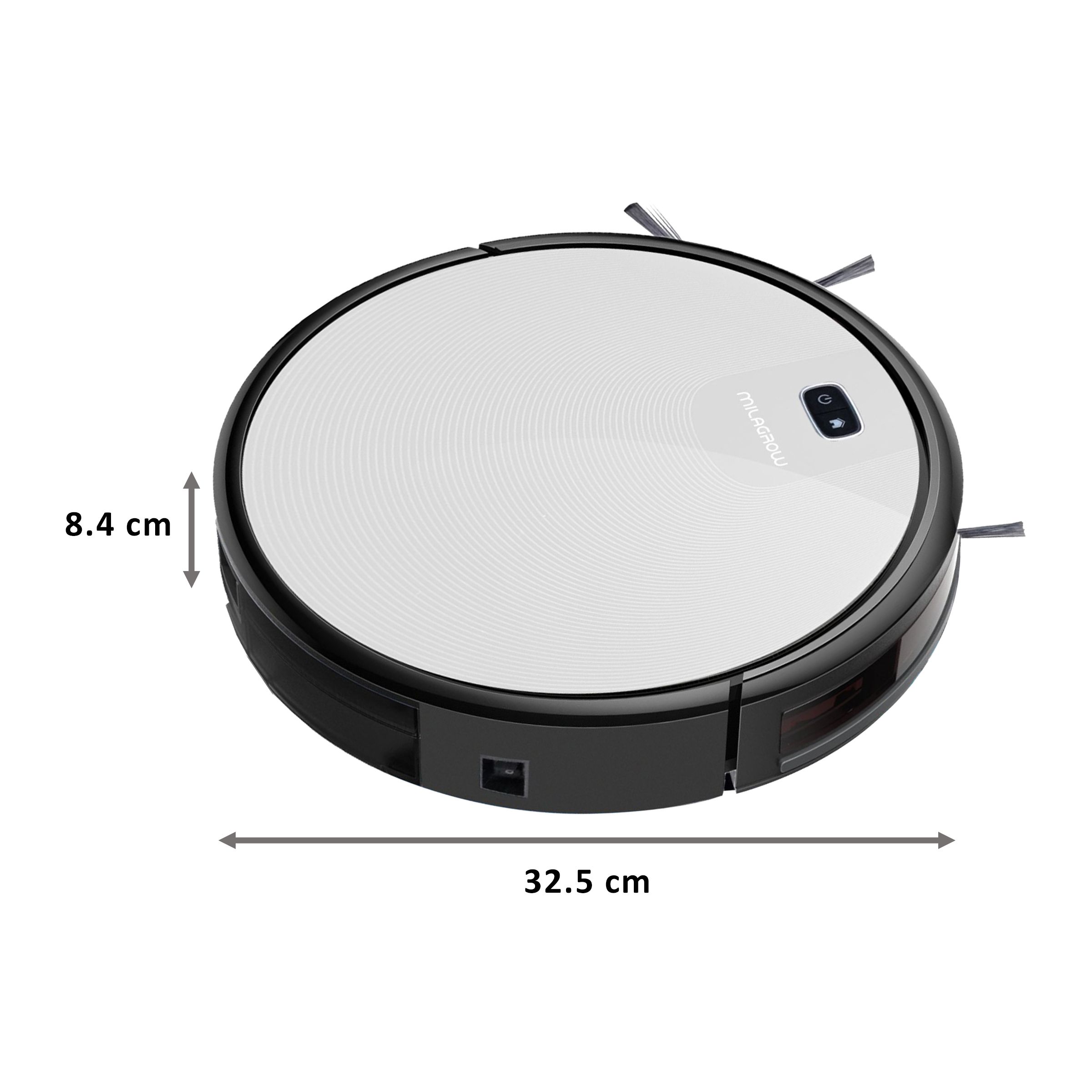 MILAGROW 24 Watts Robotic Vacuum Cleaner (0.6 Litres Tank, Silverfox)_2