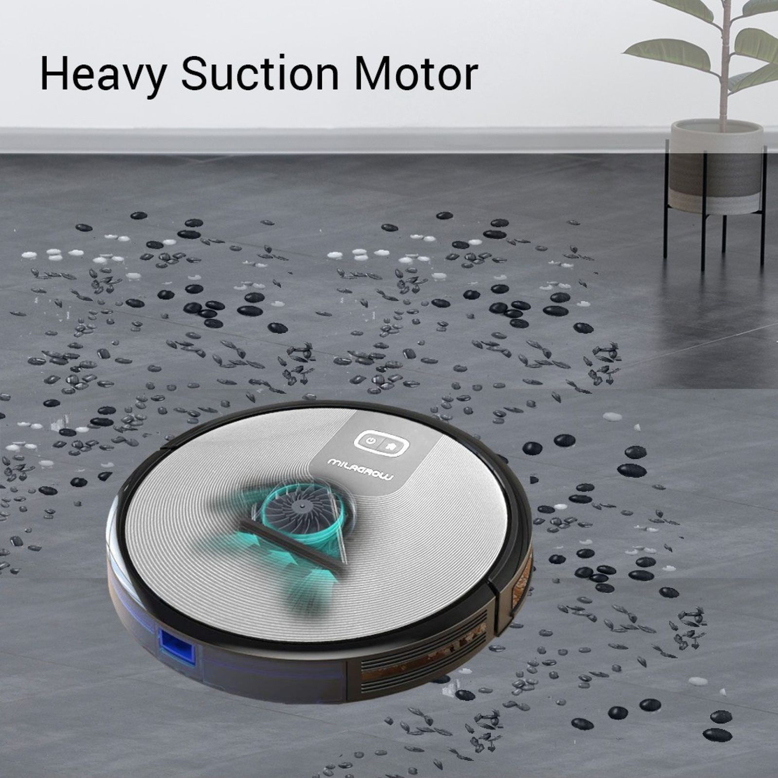 MILAGROW 24 Watts Robotic Vacuum Cleaner (0.6 Litres Tank, Silverfox)_7