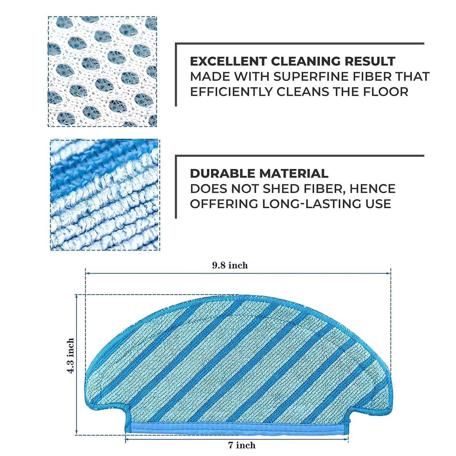 ECOVACS Floor Cleaner/Mop for DEEBOT U2 PRO (Reusable, U2PROMPADS, Blue)_8