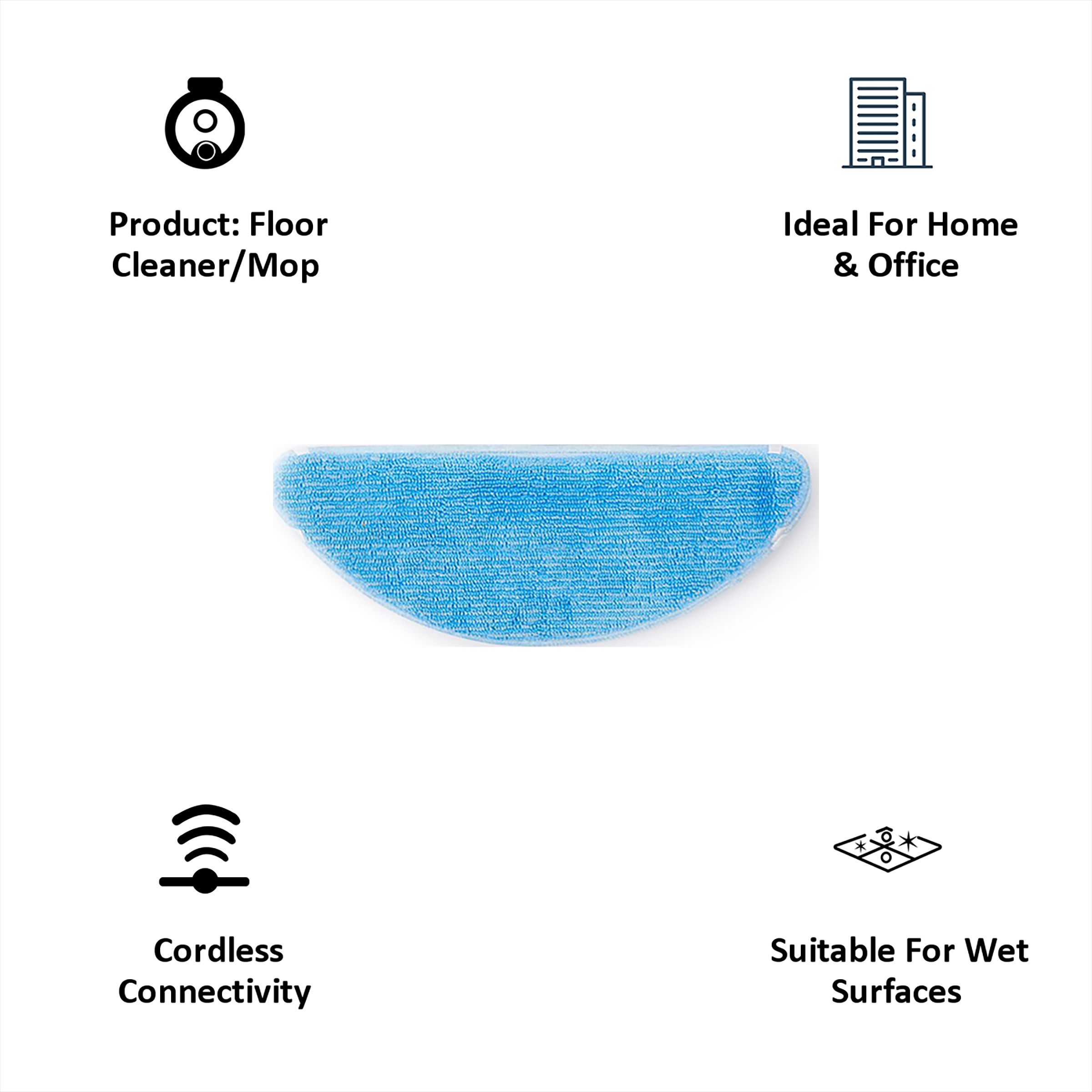 ECOVACS Floor Cleaner/Mop for DEEBOT U2 PRO (Reusable, U2PROMPADS, Blue)_2