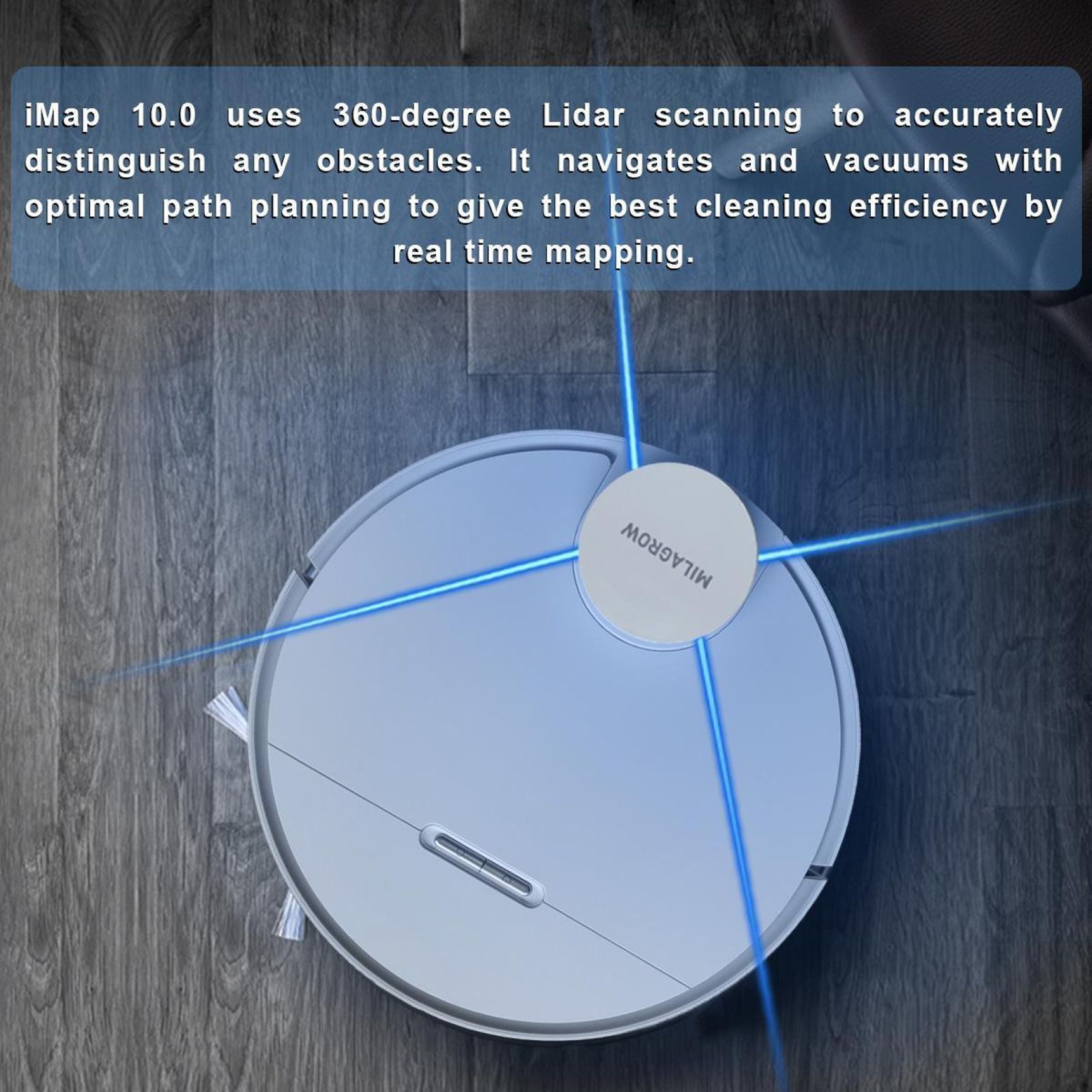 Milagrow iMap 10 50 Watts Robotic Vacuum Cleaner (0.55 Litres Tank, White)_4