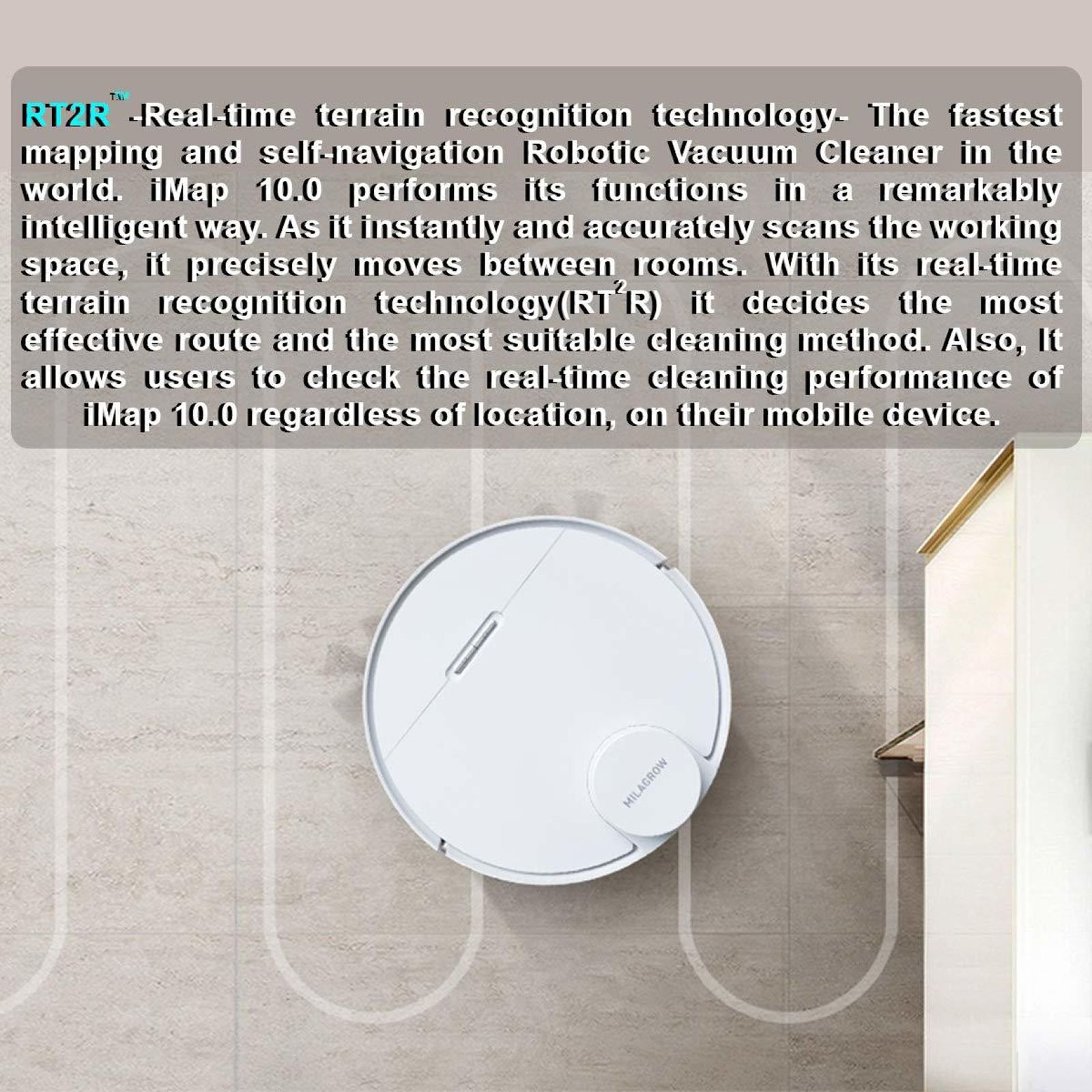 Milagrow iMap 10 50 Watts Robotic Vacuum Cleaner (0.55 Litres Tank, White)_5