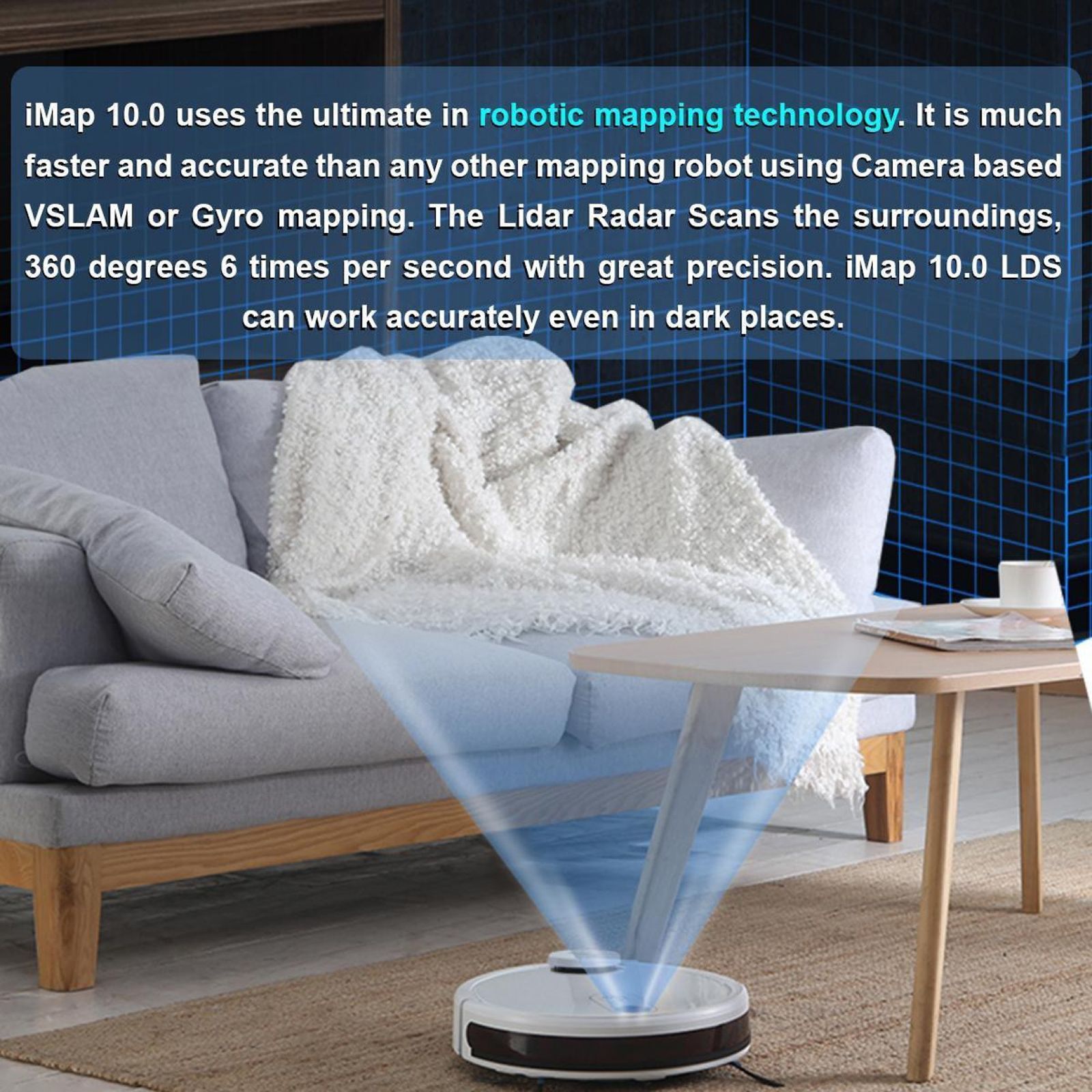 Milagrow iMap 10 50 Watts Robotic Vacuum Cleaner (0.55 Litres Tank, White)_6