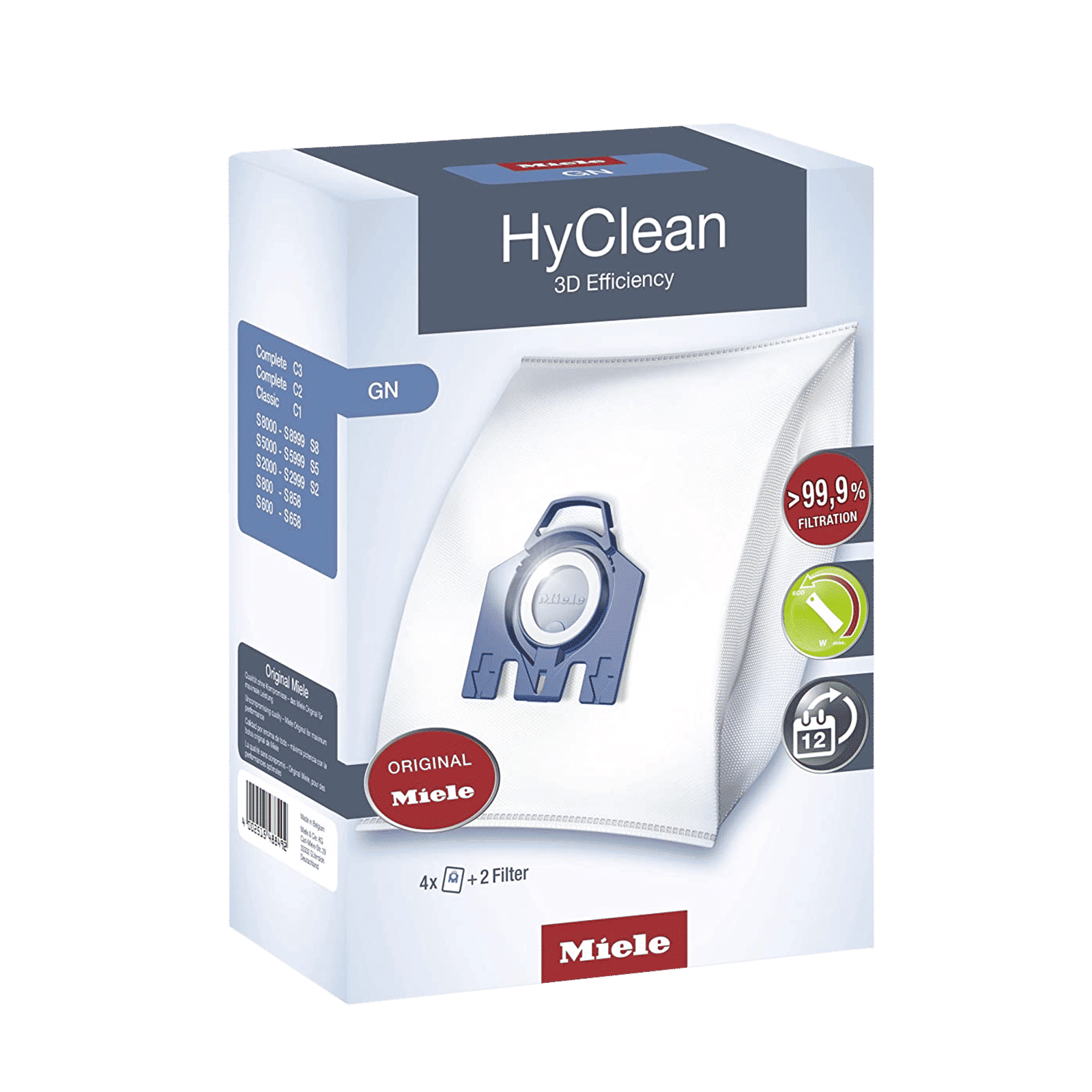 Miele GN HyClean 4.5 Liters Dustbag for C1 & C3 Vacuum Cleaner (Tear Resistant, 41996572, White)_1