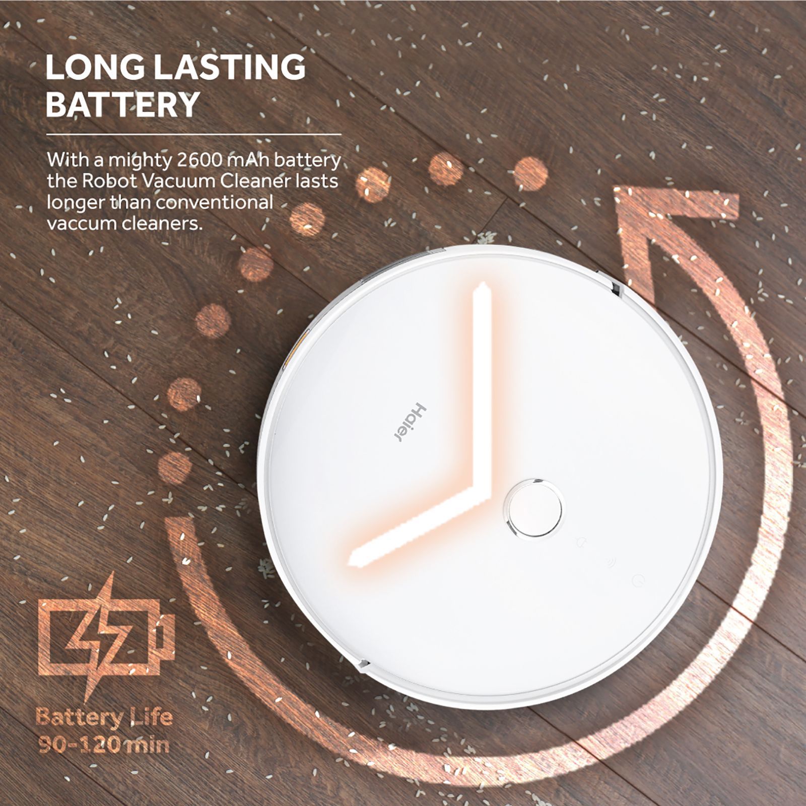 Haier Smart Robotic Vacuum Cleaner & Mop with Wi-Fi Connectivity (Alexa & Google Assistant, Silver)_7