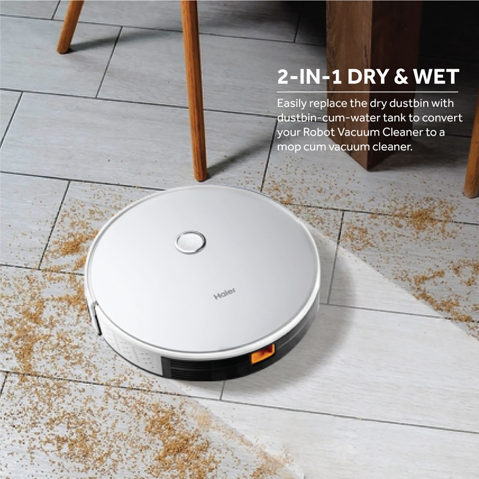 Haier Smart Robotic Vacuum Cleaner & Mop with Wi-Fi Connectivity (Alexa & Google Assistant, Silver)_3
