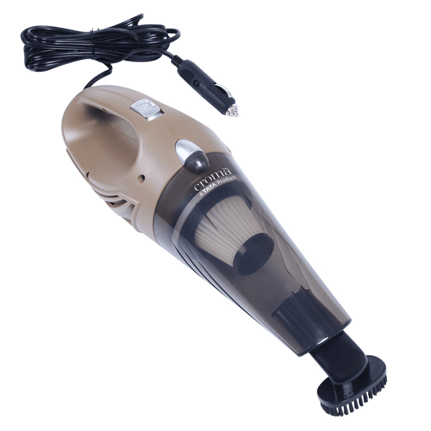 Croma 106W Car Vacuum Cleaner with Bagless Dust Tank (Strong Suction, Brown) Croma 106W Car Vacuum Cleaner with Bagless Dust Tank (Strong Suction, Brown)_1