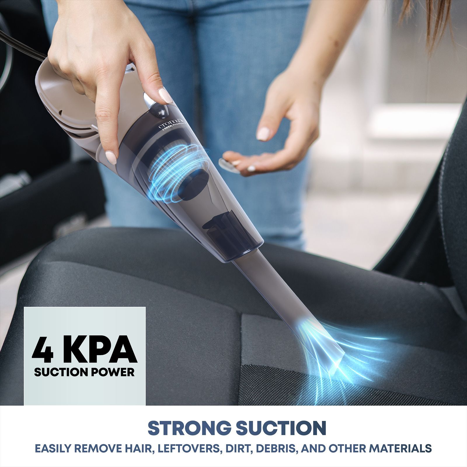 Croma 106W Car Vacuum Cleaner with Bagless Dust Tank (Strong Suction, Brown) Croma 106W Car Vacuum Cleaner with Bagless Dust Tank (Strong Suction, Brown)_18