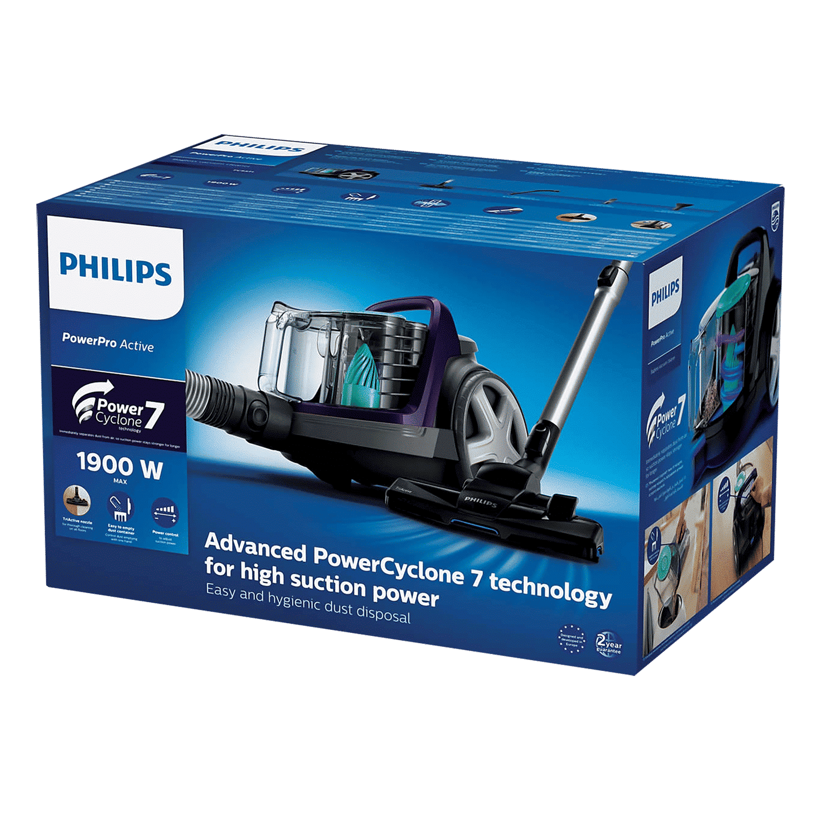 PHILIPS 5000 Series 1900W Cordless Dry Vacuum Cleaner with PowerCyclone 7 Technology (TriActive Nozzle, Magic Purple)_7