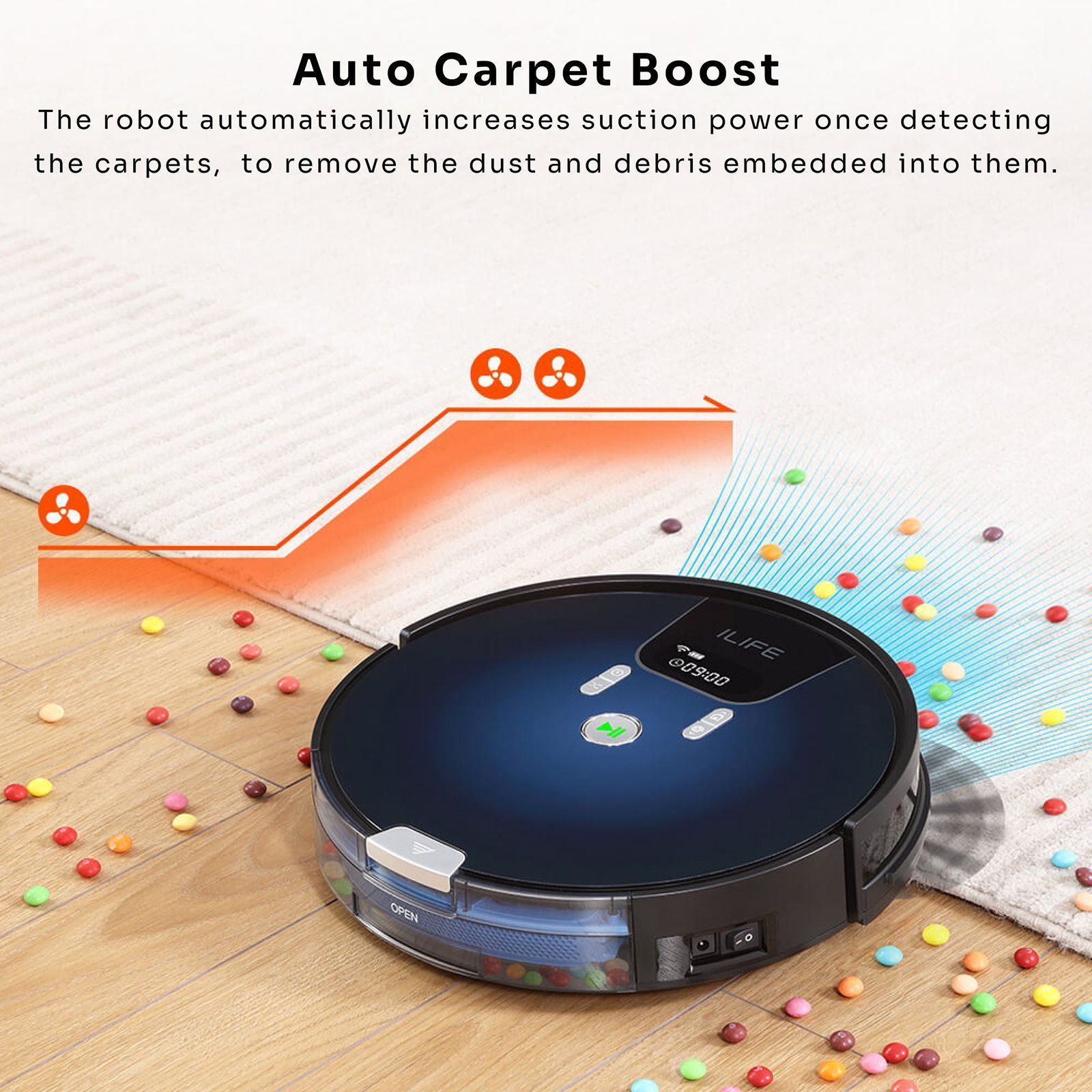 ILIFE A80 Pro Robotic Vacuum Cleaner & Mop with Wi-Fi Connectivity (Alexa & Google Assistant, Gradient Blue)_2