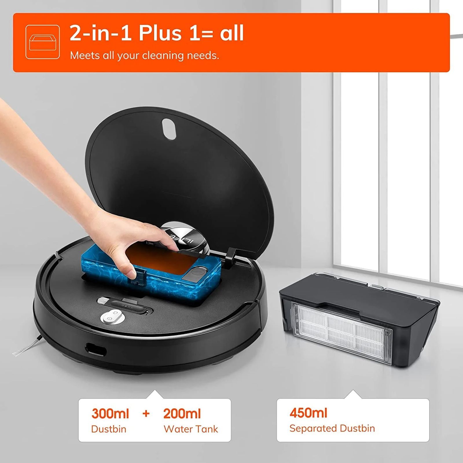 ILIFE A11 40 Watts Robotic Vacuum Cleaner (450 ml, YD-1X6I-AE9B, Black)_5