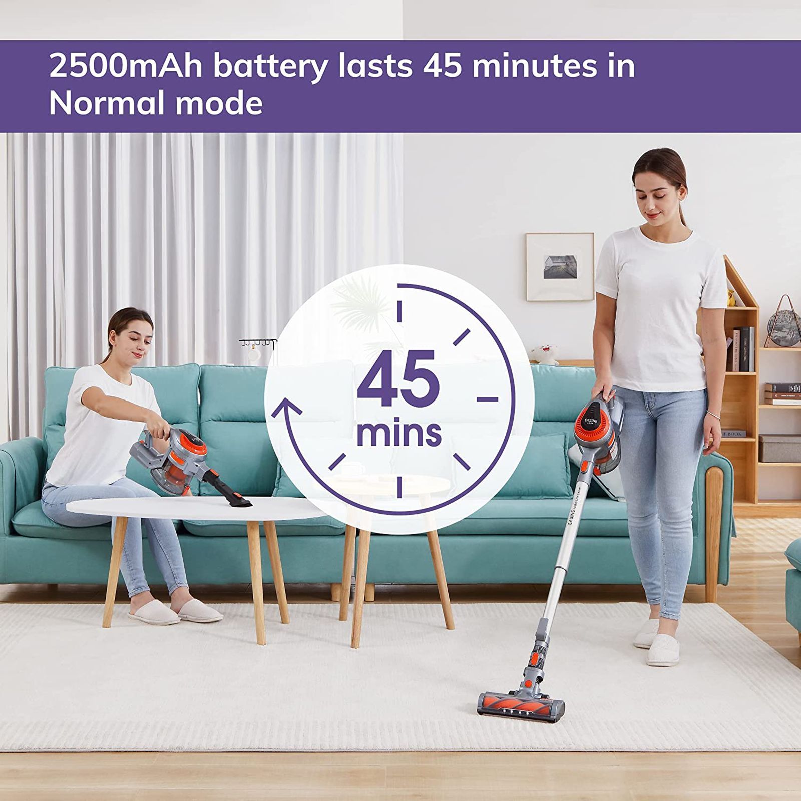 ILIFE Easine Stick Portable Vacuum Cleaner (1.3L Tank, H75, Grey)_7