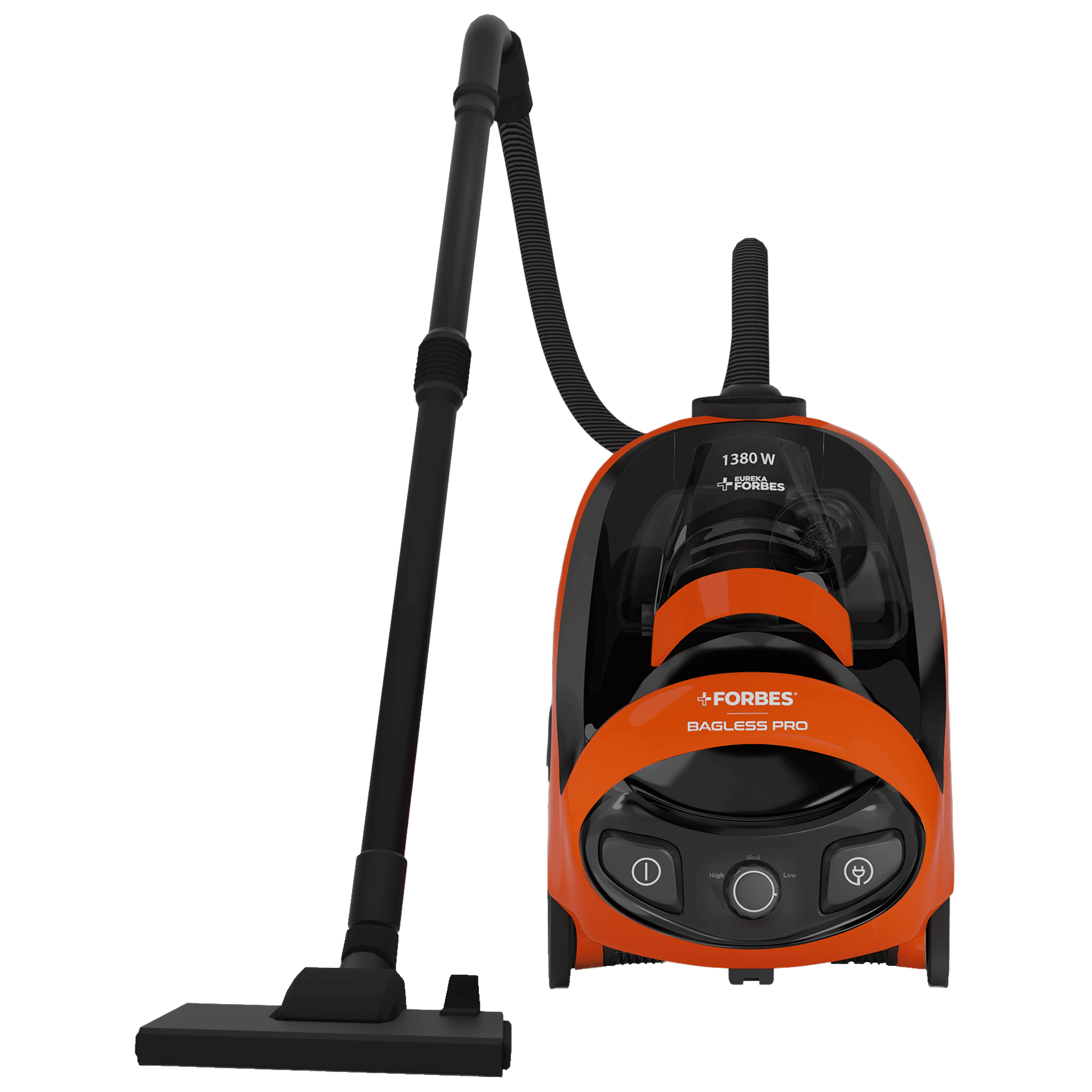 EUREKA FORBES Bagless Pro 1380W Dry Vacuum Cleaner with Cyclonic Technology (Easy Dust Disposal, Orange & Black)_1