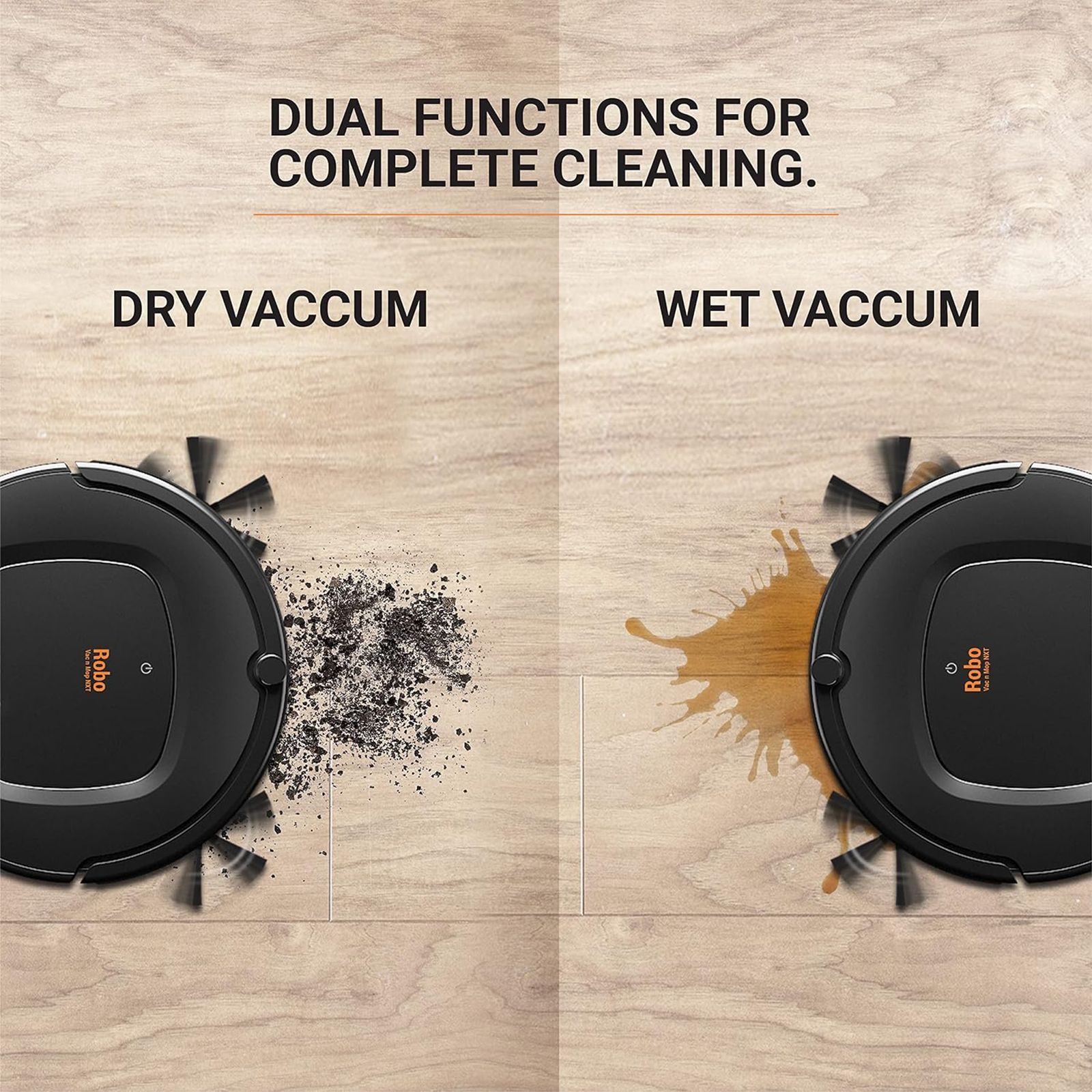 EUREKA FORBES Robo Vac n Mop NXT Vacuum Cleaner (0.5 Litres Tank, Black)_3