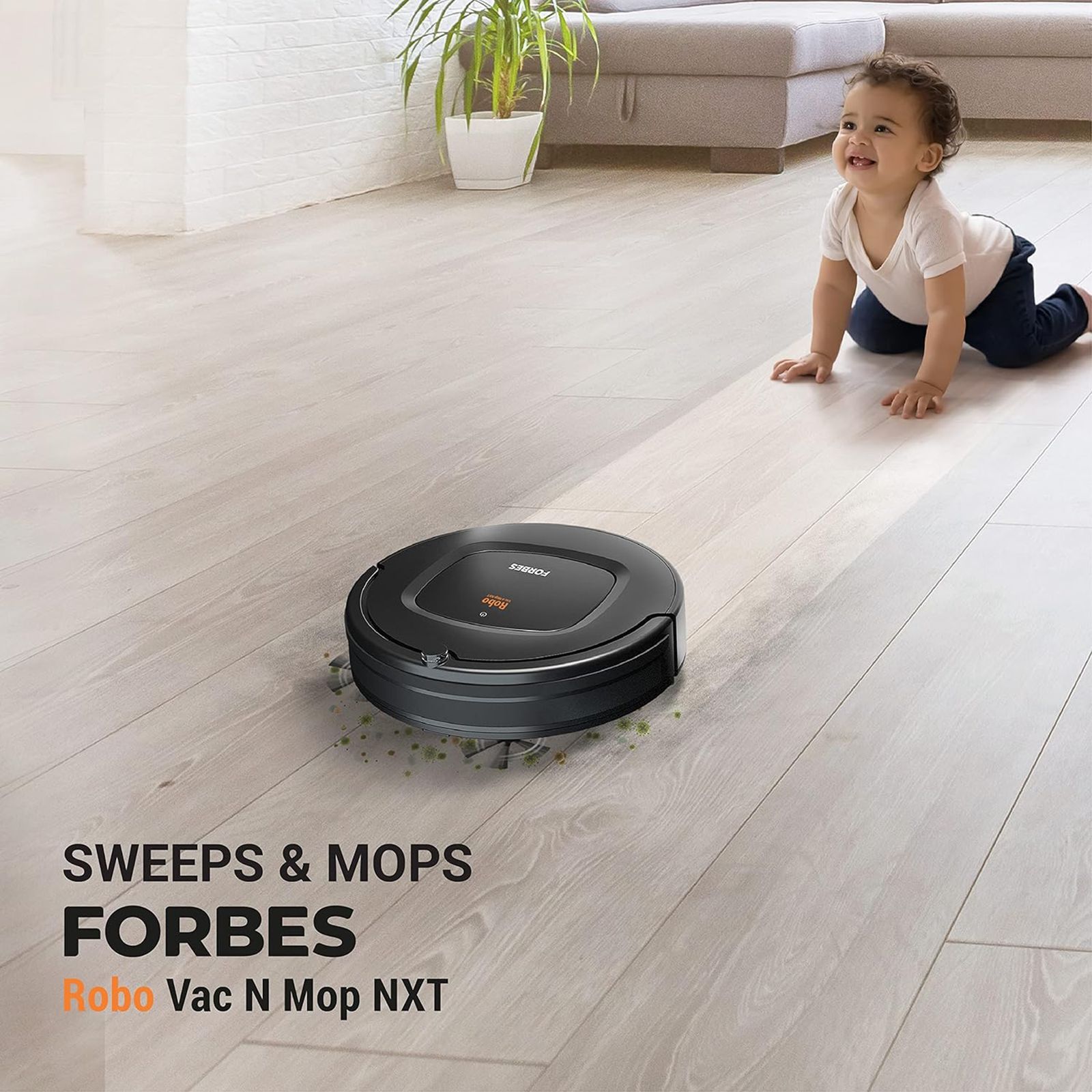 EUREKA FORBES Robo Vac n Mop NXT Vacuum Cleaner (0.5 Litres Tank, Black)_2