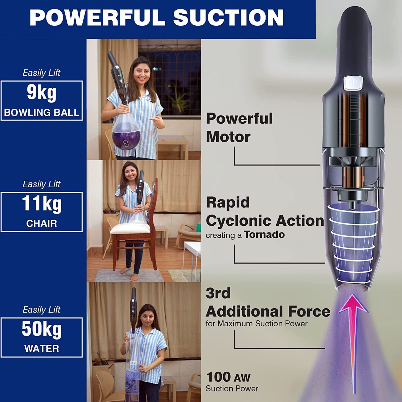 Balzano Tornado 2 in 1 100 Watts Portable Vacuum Cleaner (0.5 Litres, K-908-2, Black)_3