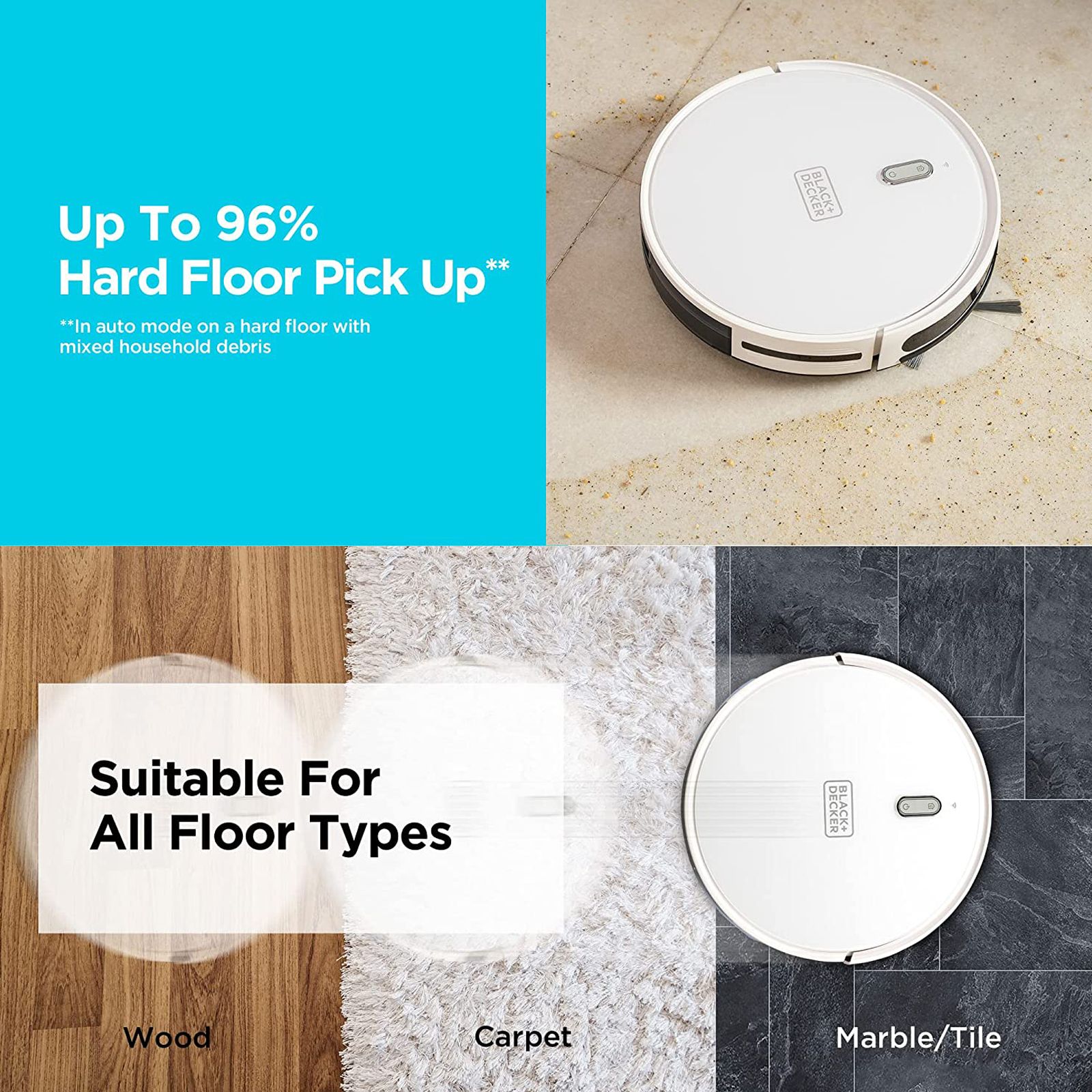 BLACK+DECKER Robotic Vacuum Cleaner (500 ml Dust Tank, BRVA425B10-IN, White)_3