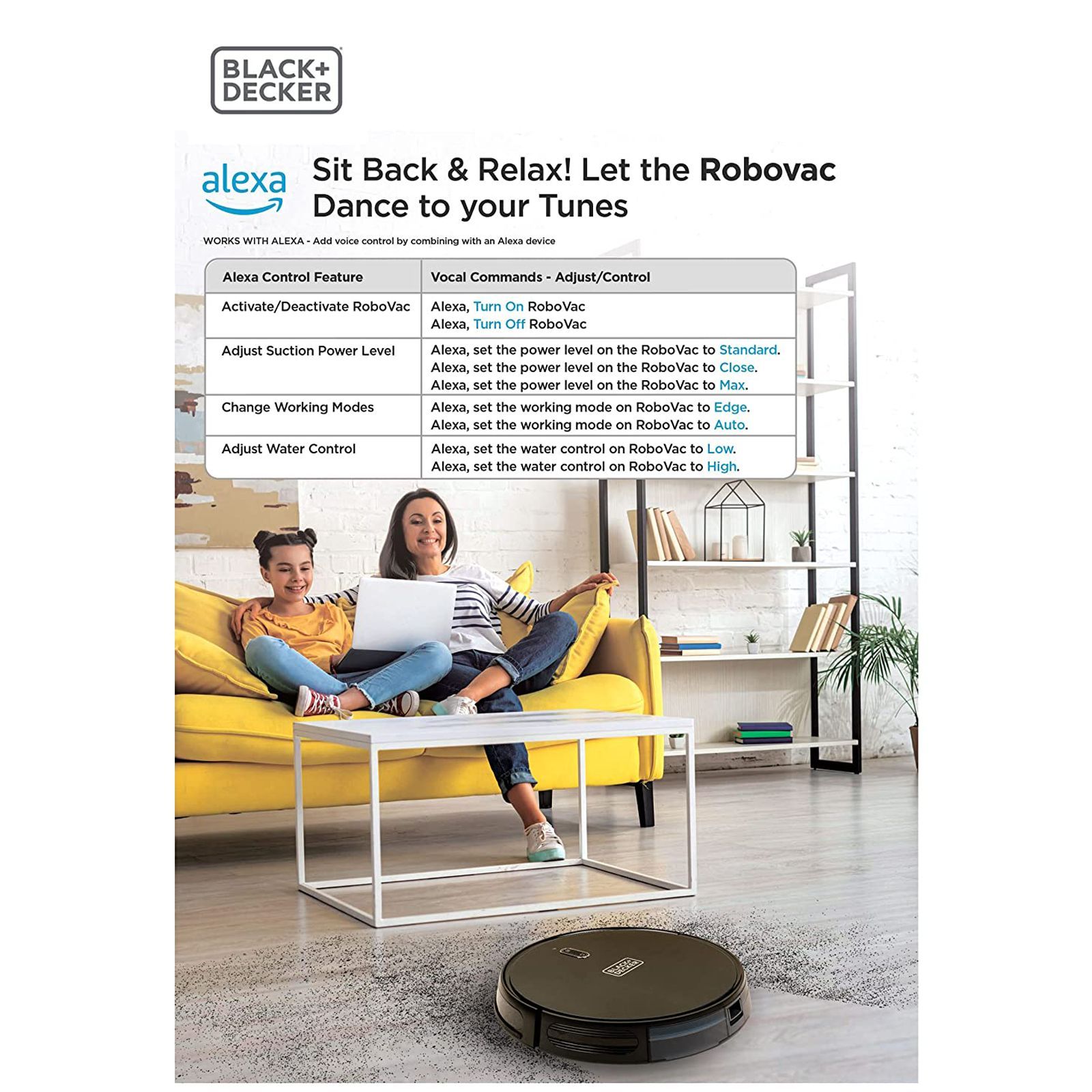 BLACK+DECKER Robotic Vacuum Cleaner (500ml Dust Tank, BRVA425B00-IN, Black)_8