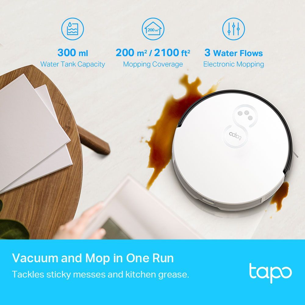 tp-link Tapo RV10 Plus Robotic Vacuum Cleaner & Mop with Wi-Fi Connectivity (Alexa & Google Assistant, White)_8