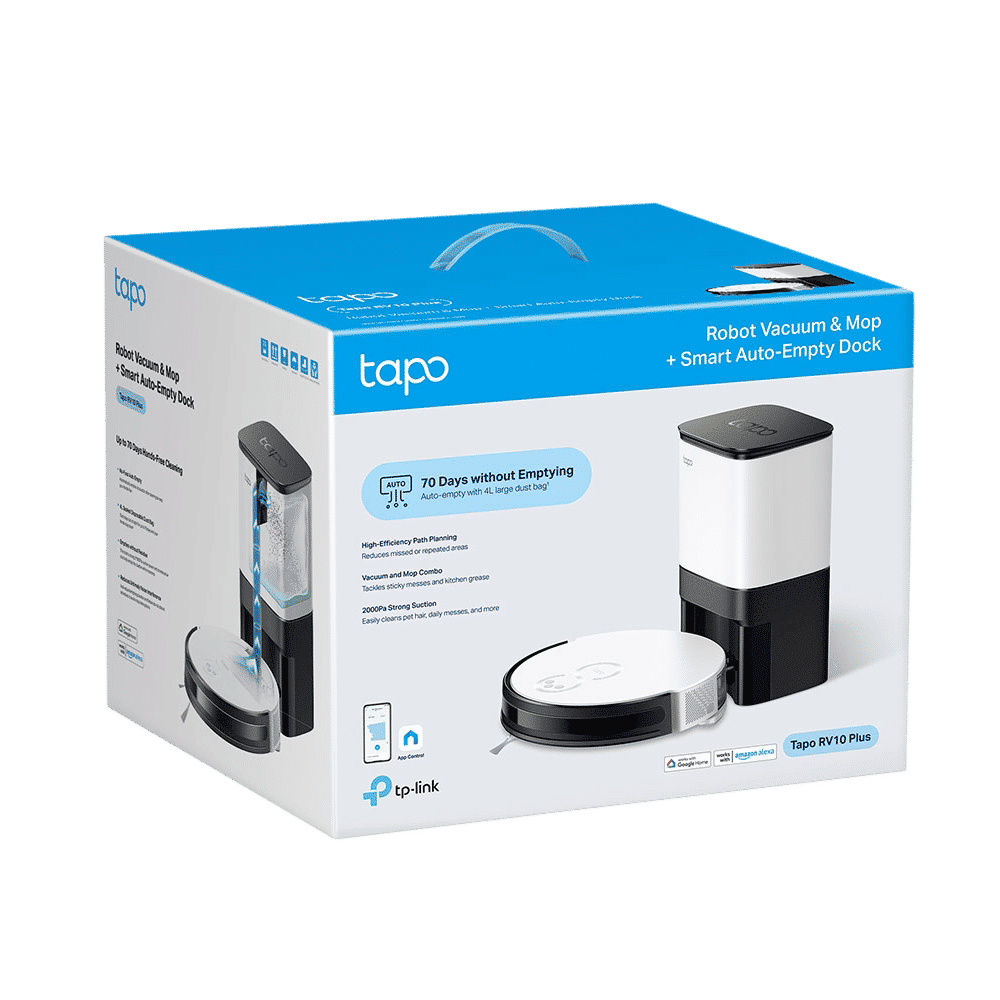 tp-link Tapo RV10 Plus Robotic Vacuum Cleaner & Mop with Wi-Fi Connectivity (Alexa & Google Assistant, White)_4