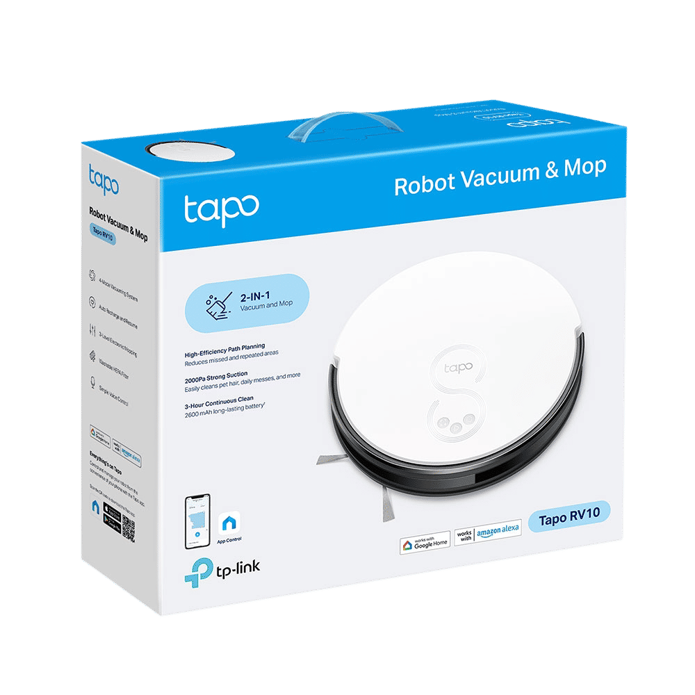 tp-link Tapo RV10 Robotic Vacuum Cleaner & Mop with Wi-Fi Connectivity (Alexa & Google Assistant, White)_4