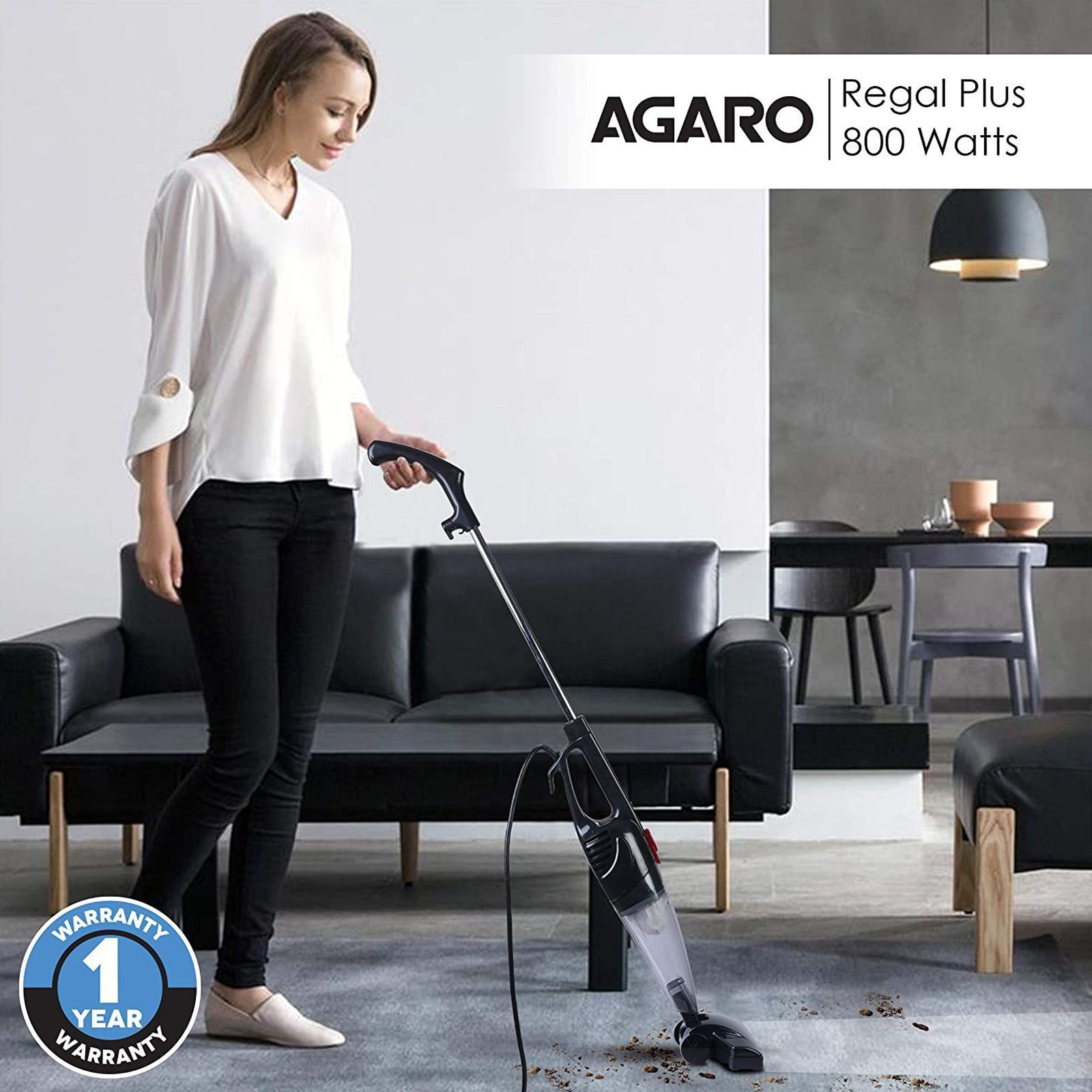 AGARO Regal Plus 800W Dry Vacuum Cleaner with 2-in-1 (Hassle Free Cleaning, Transparent) AGARO Regal Plus 800W Dry Vacuum Cleaner with 2-in-1 (Hassle Free Cleaning, Transparent)_2