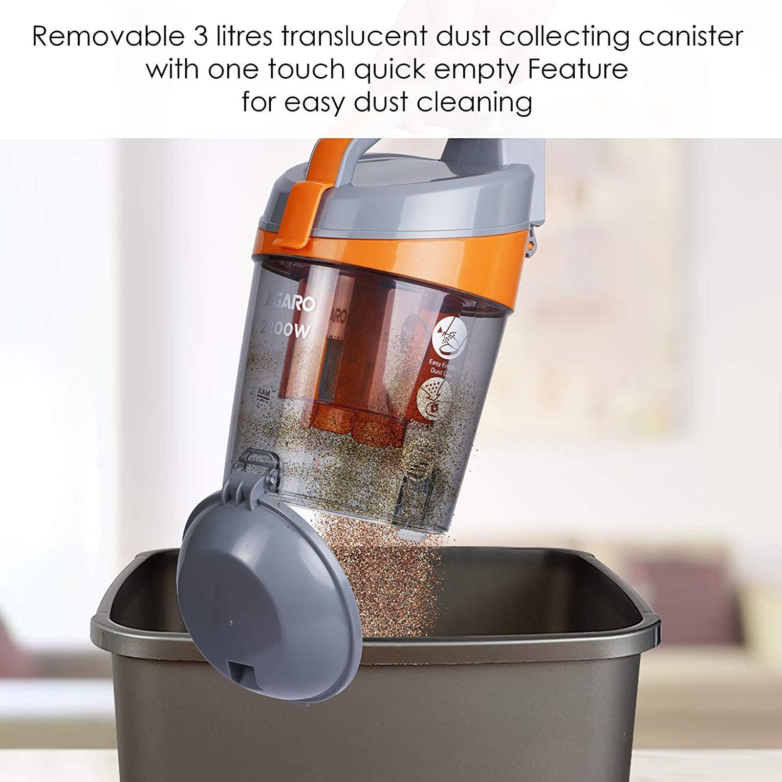 AGARO Regal Plus 800W Dry Vacuum Cleaner with 2-in-1 (Hassle Free Cleaning, Transparent) AGARO Regal Plus 800W Dry Vacuum Cleaner with 2-in-1 (Hassle Free Cleaning, Transparent)_4