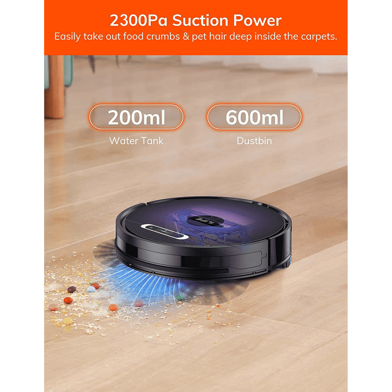ILIFE V3s Max Robotic Vacuum Cleaner & Mop with Wi-Fi Connectivity (Alexa & Google Assistant, Purple)_8