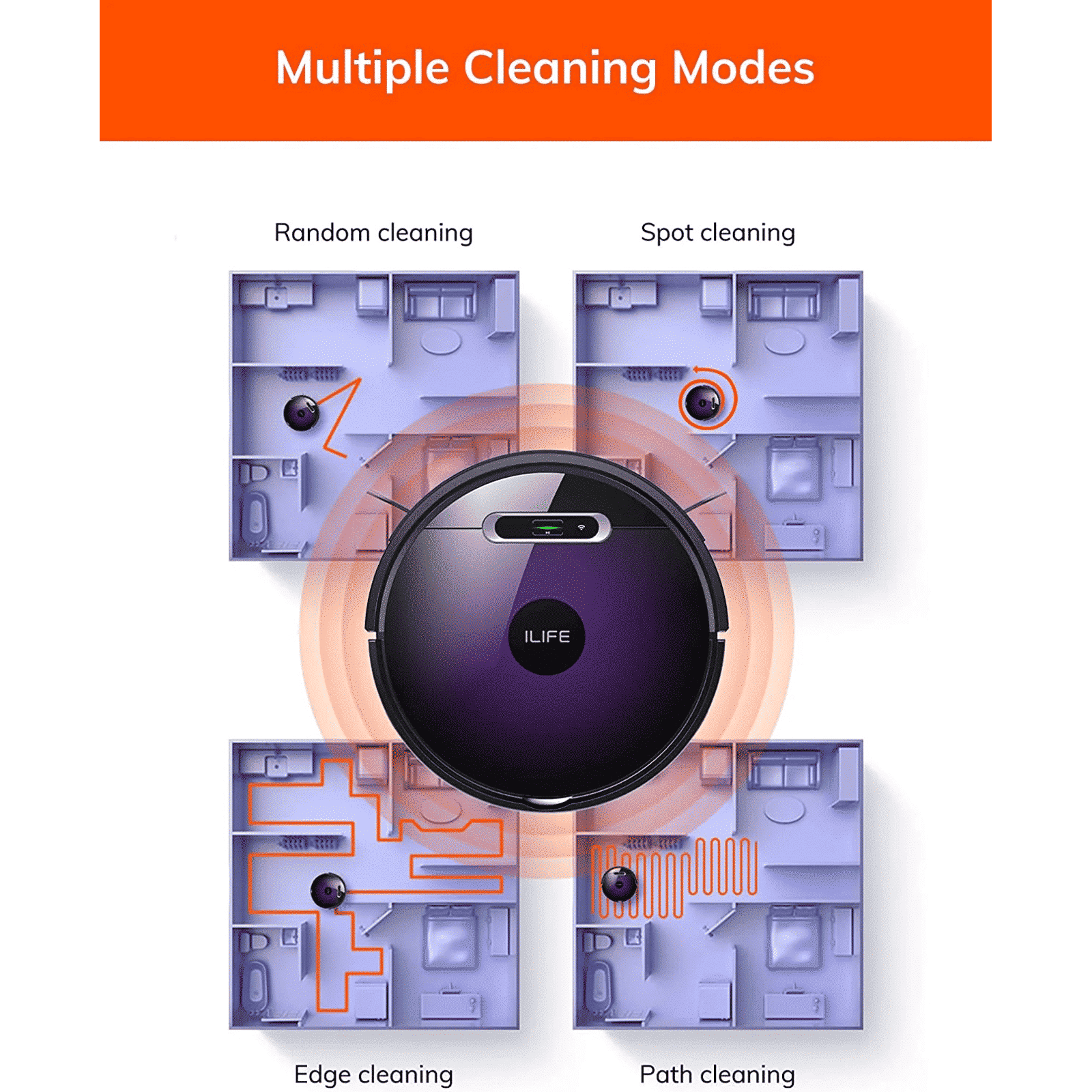 ILIFE V3s Max Robotic Vacuum Cleaner & Mop with Wi-Fi Connectivity (Alexa & Google Assistant, Purple)_9